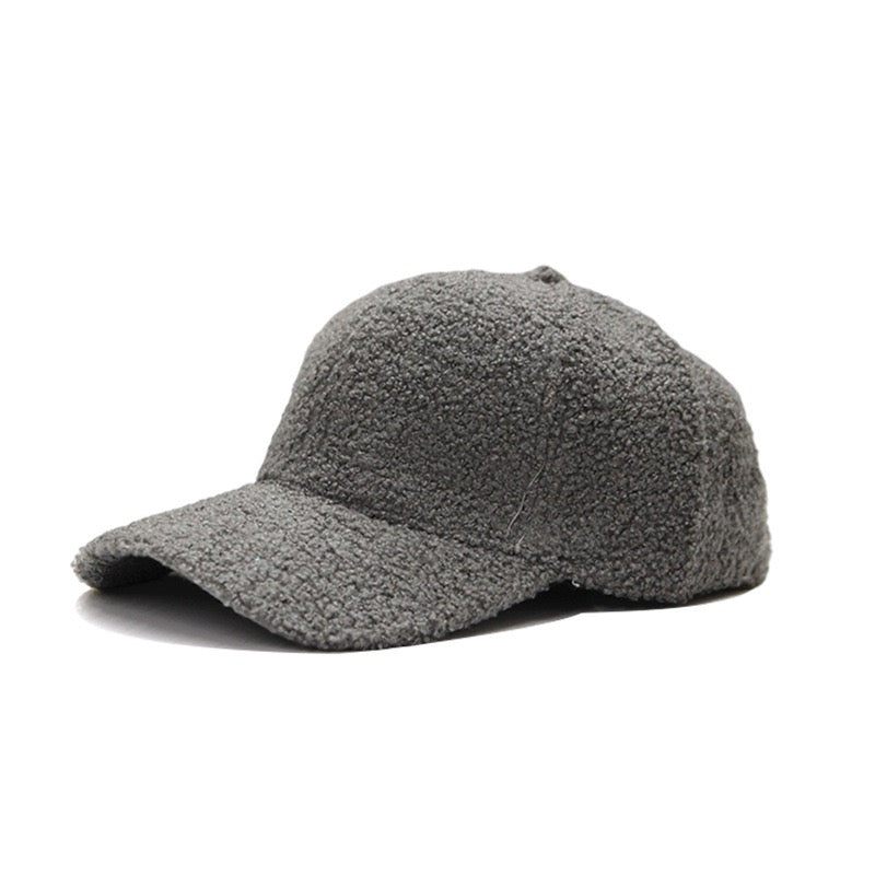 Gorra de béisbol de lana sherpa tipo novio