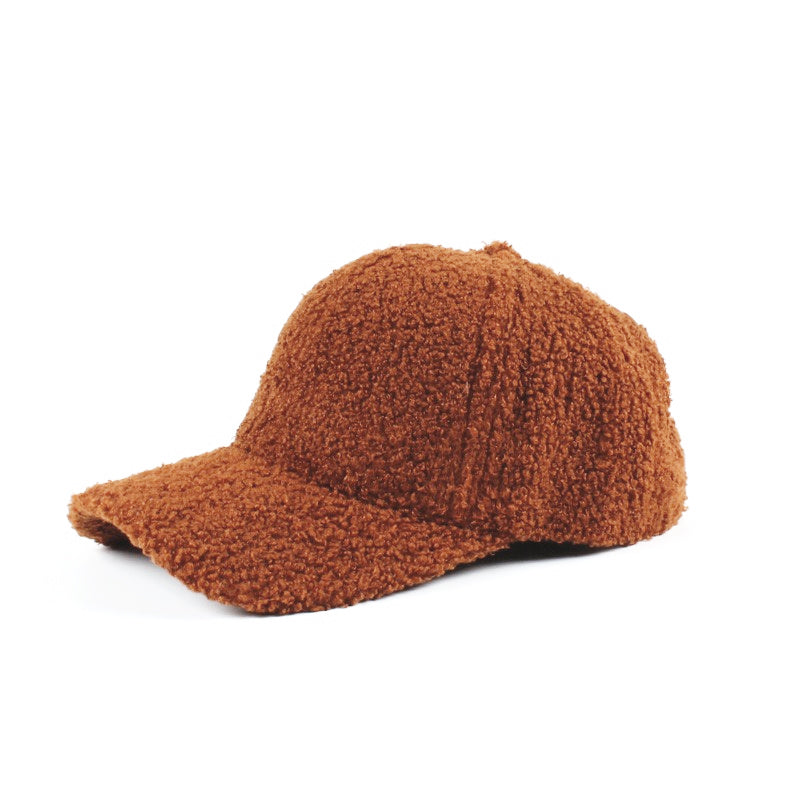 Gorra de béisbol de lana sherpa tipo novio