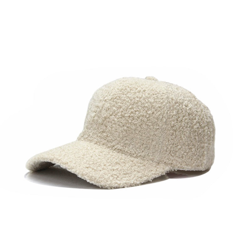 Gorra de béisbol de lana sherpa tipo novio