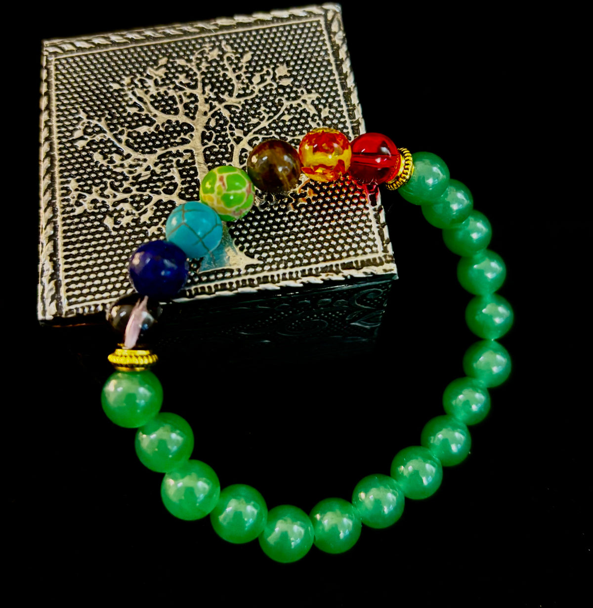 Reiki-infused Chakra & Green Aventurine Healing Bracelet