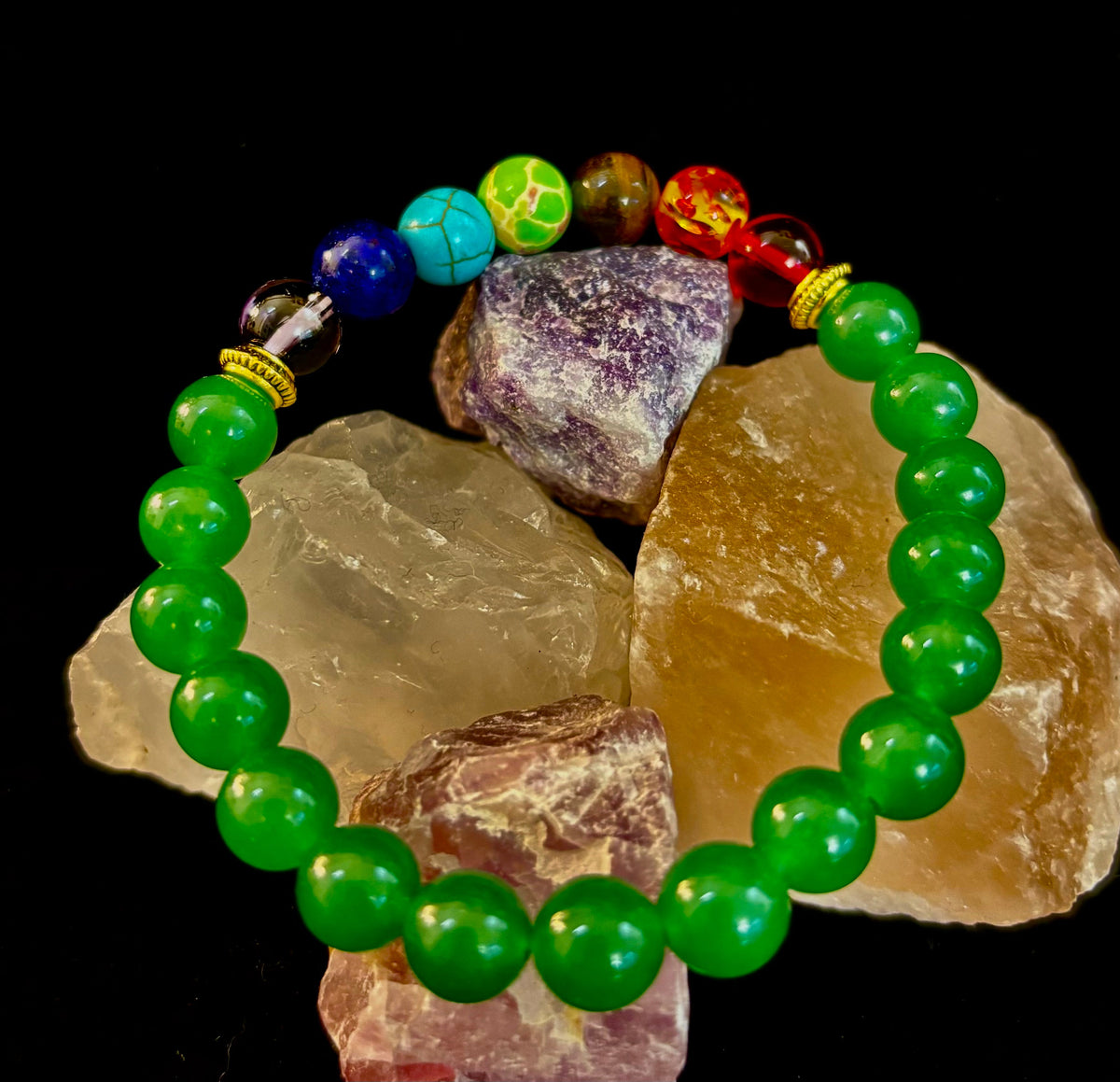 Reiki-infused Chakra & Green Aventurine Healing Bracelet