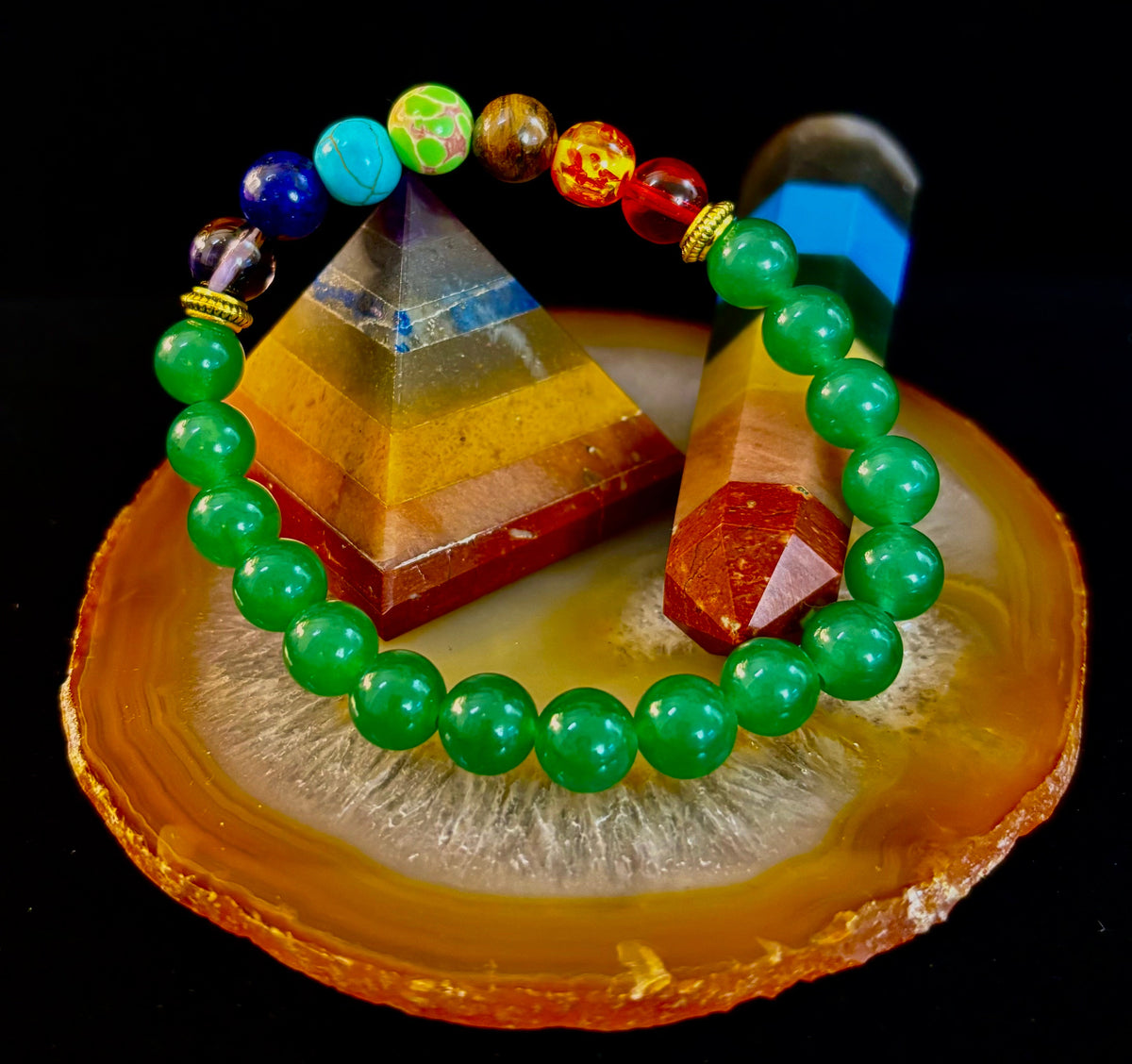 Reiki-infused Chakra & Green Aventurine Healing Bracelet