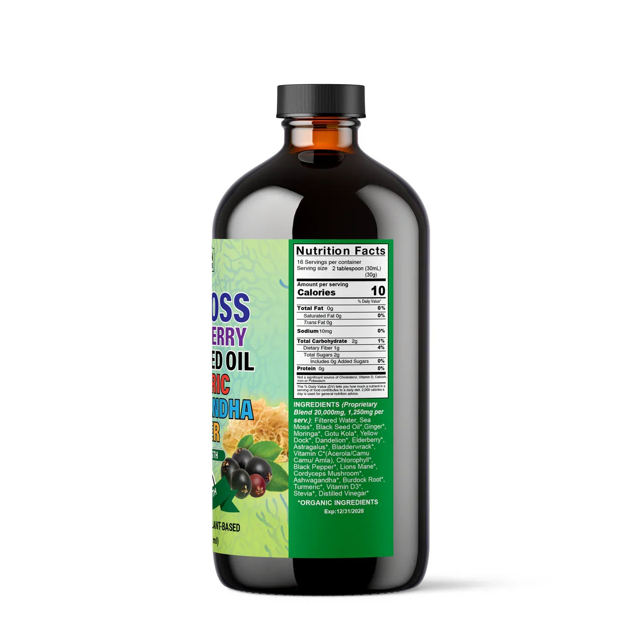 Sea Moss Supreme – 21-in-1 Organic Black Seed, Elderberry & Adaptogen Blend