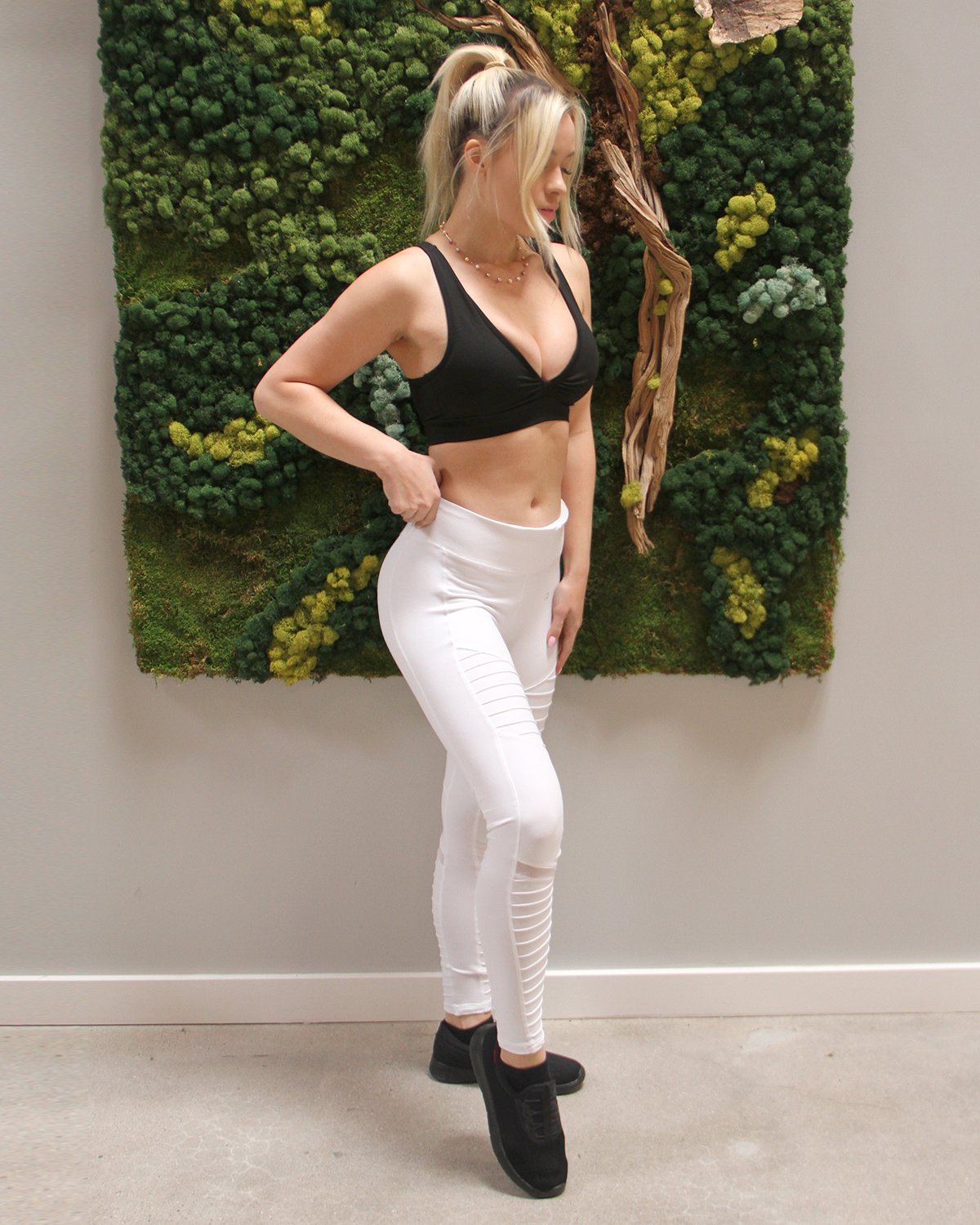Mallas Savoy Active SleekFit con bolsillo de malla - Blancas