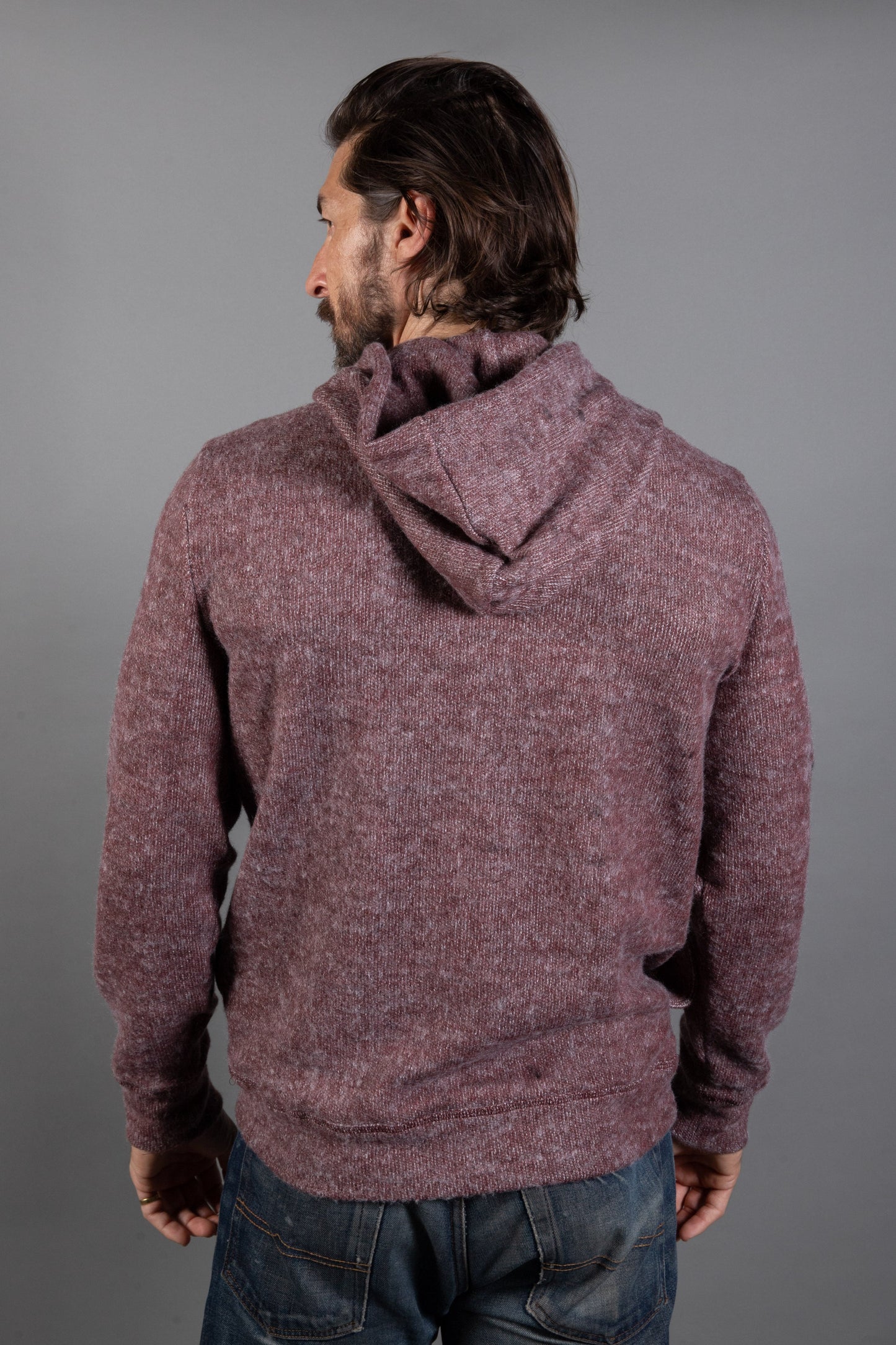 Sudadera con capucha de punto suave jaspeado para hombre