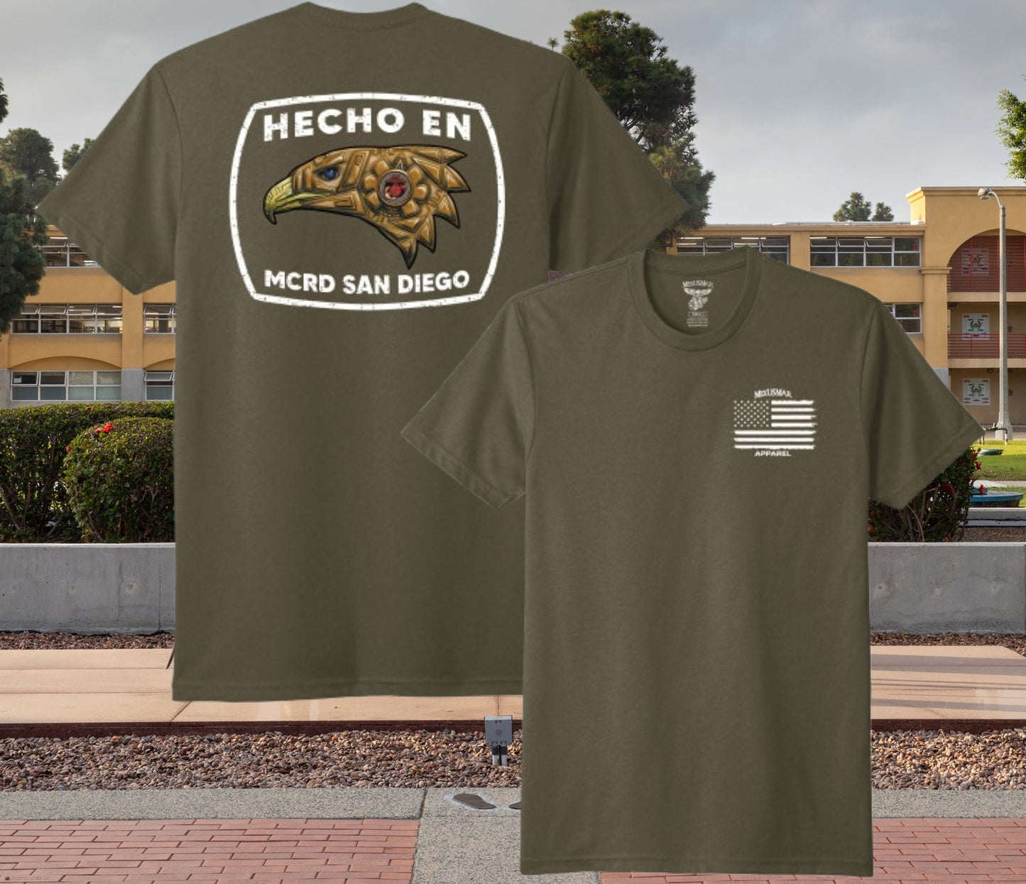 Camiseta Hecho en MCRD San Diego/Parris Island de MEXUSMAR Apparel