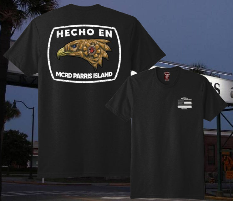Camiseta Hecho en MCRD San Diego/Parris Island de MEXUSMAR Apparel