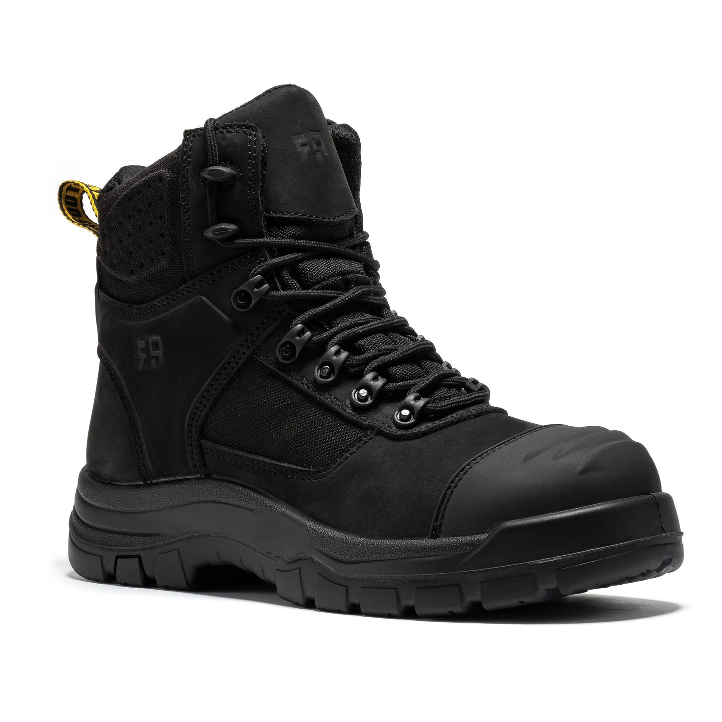 ROCKROOSTER Stowe Botas de trabajo de cuero con puntera de composite de 7 pulgadas negras CP212BK