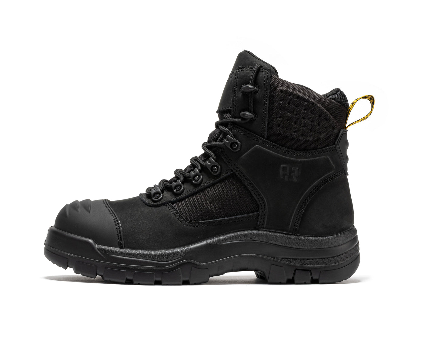 ROCKROOSTER Stowe Botas de trabajo de cuero con puntera de composite de 7 pulgadas negras CP212BK