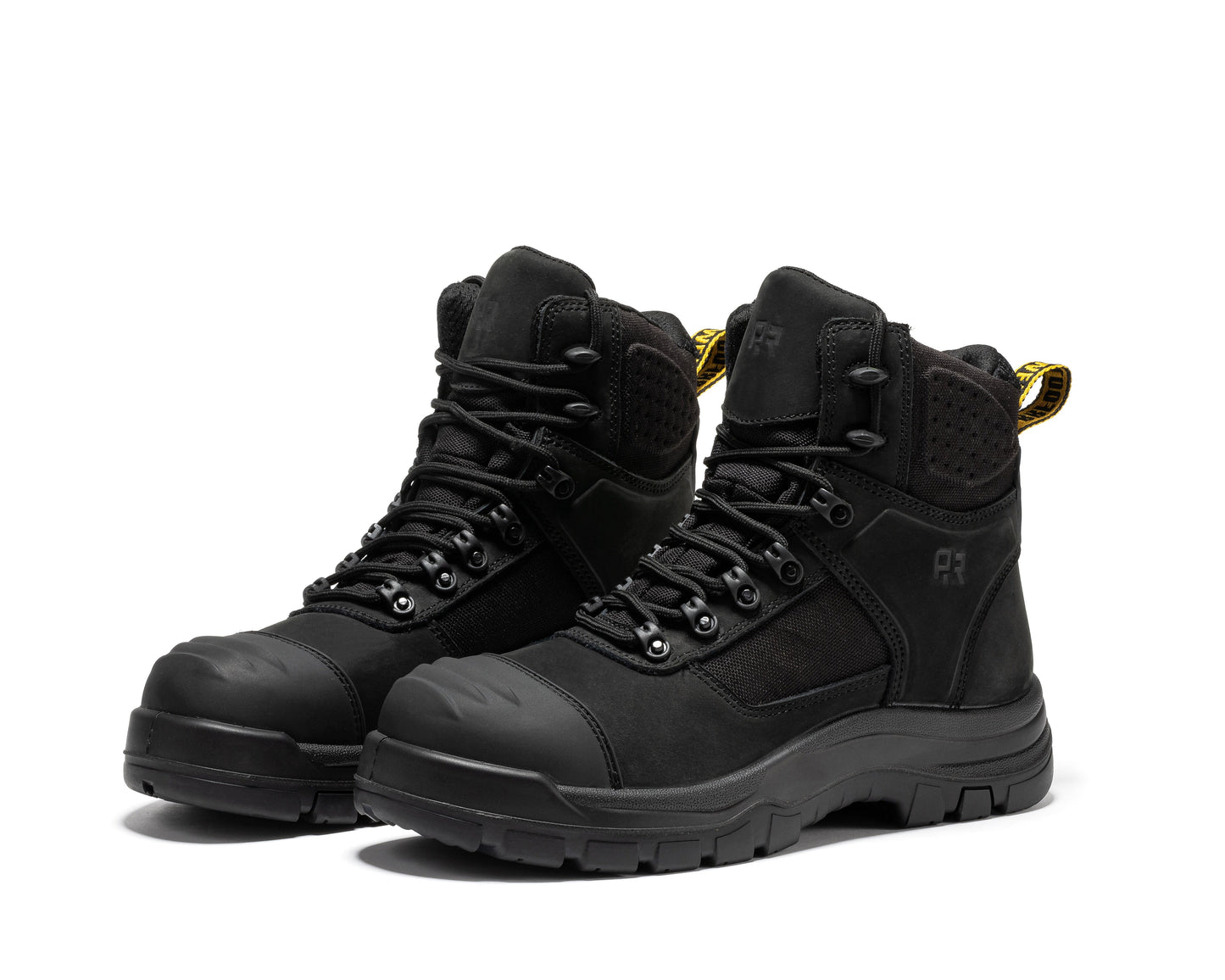 ROCKROOSTER Stowe Botas de trabajo de cuero con puntera de composite de 7 pulgadas negras CP212BK