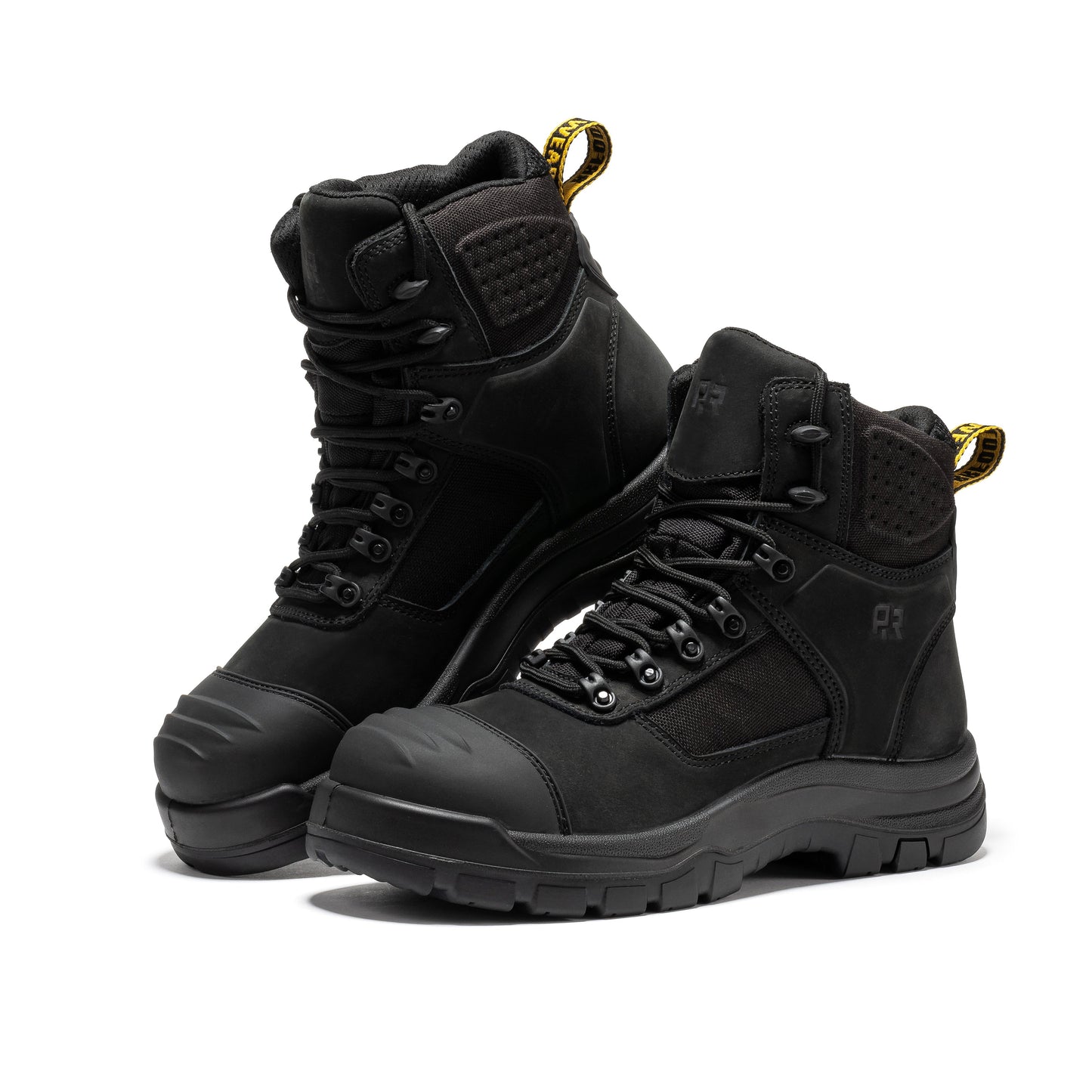 ROCKROOSTER Stowe Botas de trabajo de cuero con puntera de composite de 7 pulgadas negras CP212BK
