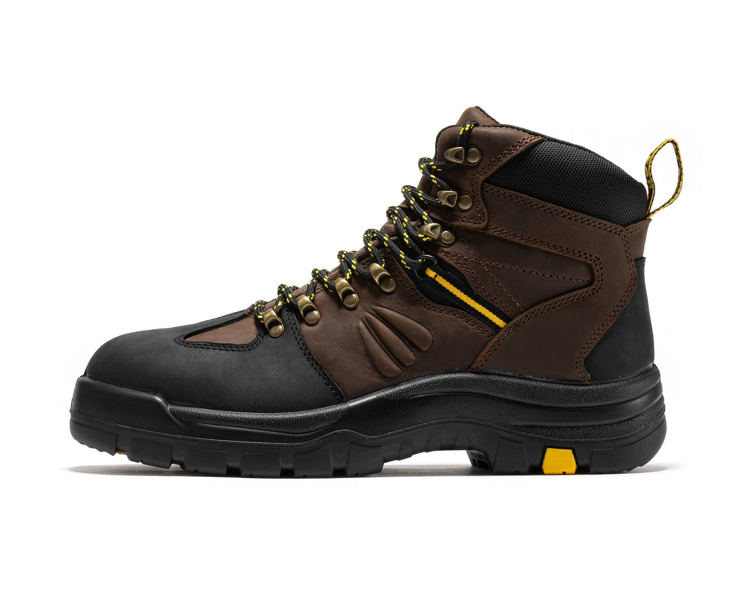 Botas de trabajo de cuero ROCKROOSTER Marfa Brown de 6 pulgadas con puntera de seguridad compuesta y resistentes al agua CP211