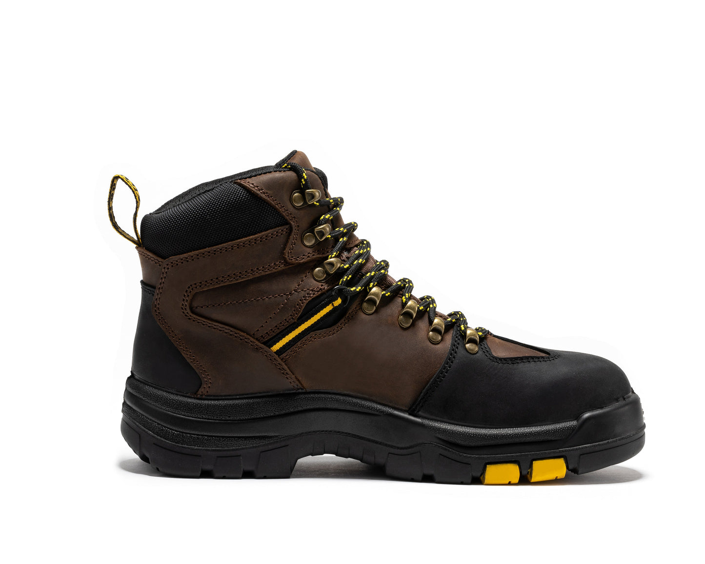 Botas de trabajo de cuero ROCKROOSTER Marfa Brown de 6 pulgadas con puntera de seguridad compuesta y resistentes al agua CP211