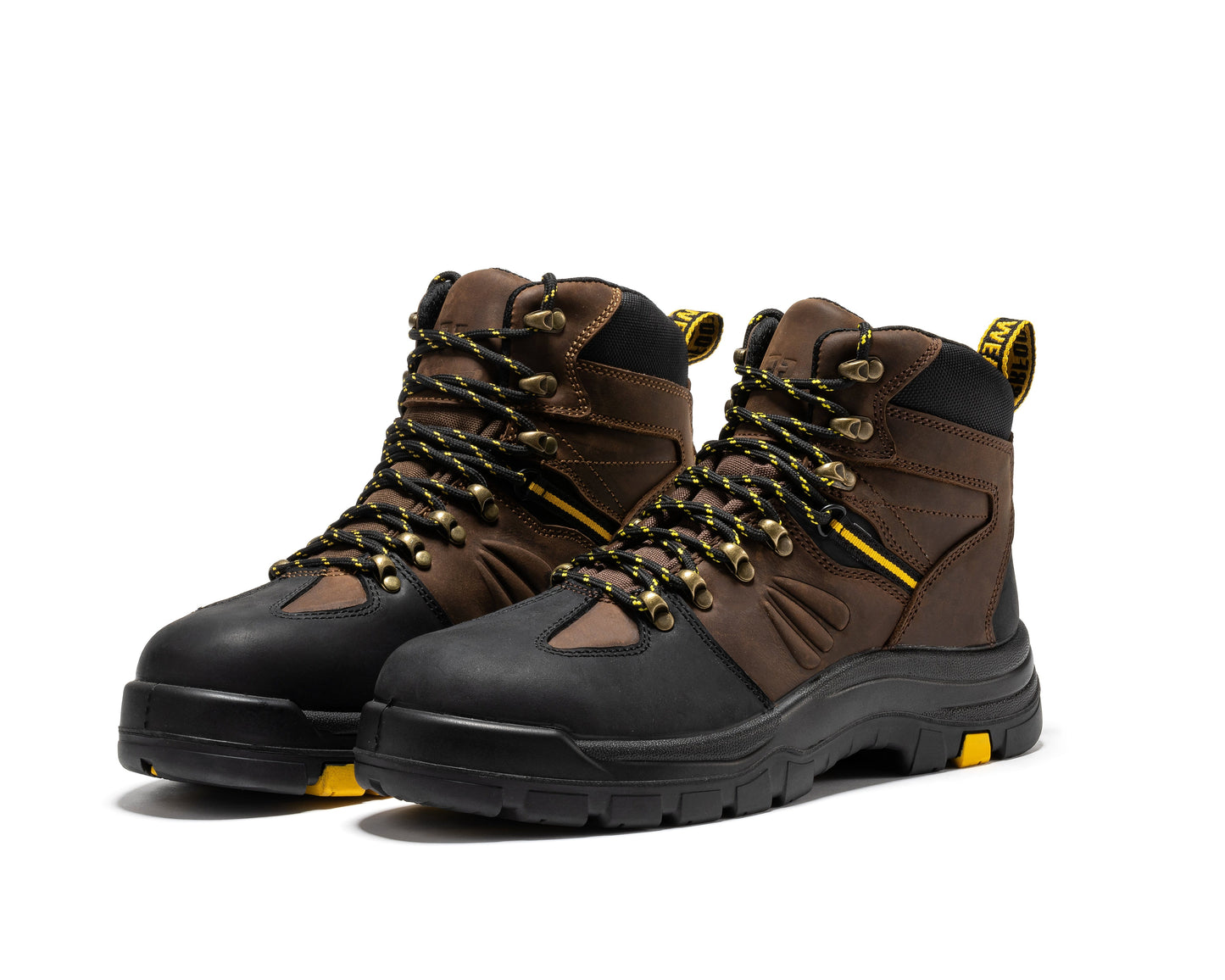 Botas de trabajo de cuero ROCKROOSTER Marfa Brown de 6 pulgadas con puntera de seguridad compuesta y resistentes al agua CP211