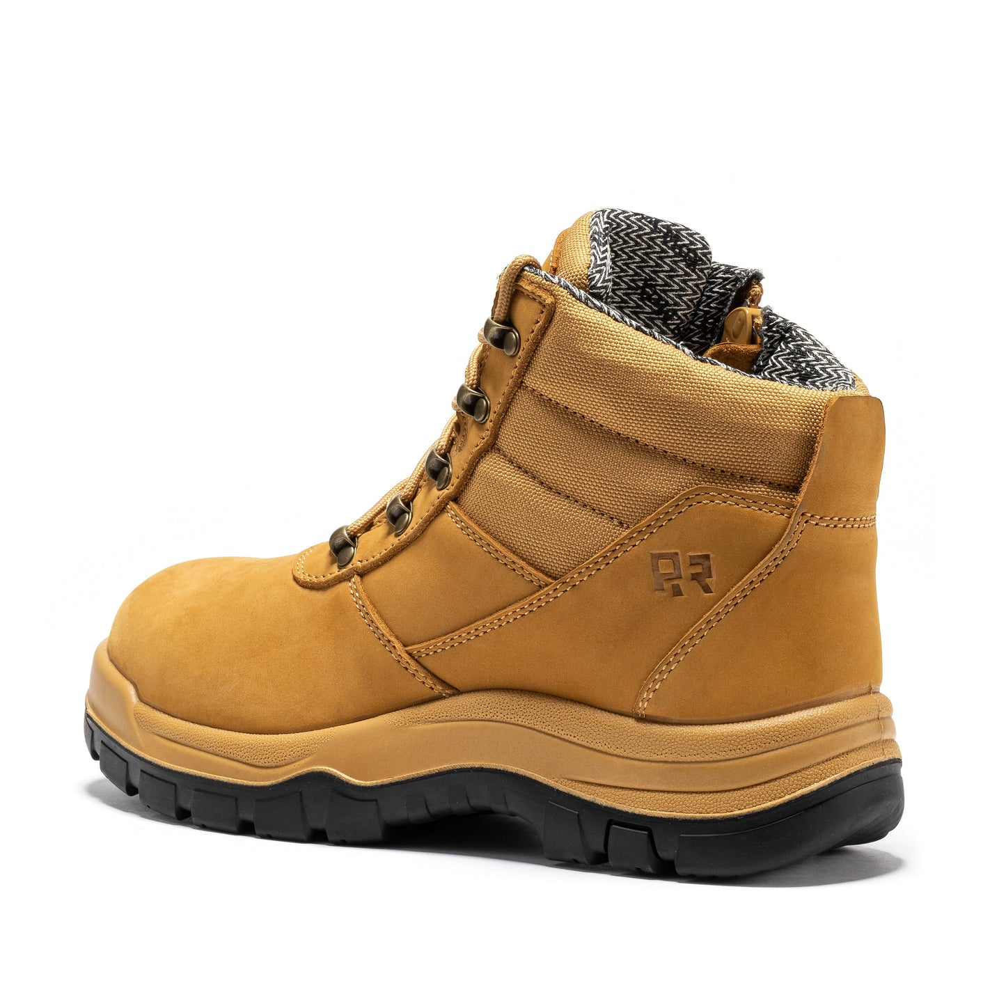 ROCKROOSTER Avalon Negra Botas de Trabajo de Cuero con Cremallera Lateral y Puntera de Composite de 6 Pulgadas CP213BK