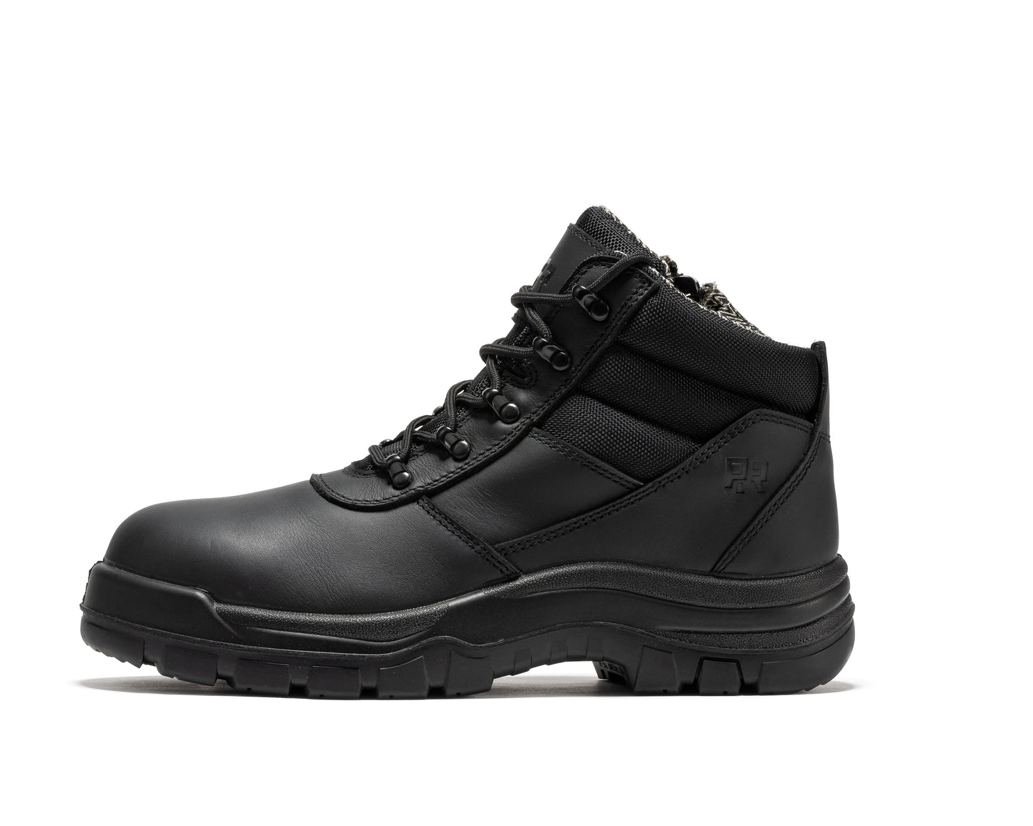 ROCKROOSTER Avalon Negra Botas de Trabajo de Cuero con Cremallera Lateral y Puntera de Composite de 6 Pulgadas CP213BK