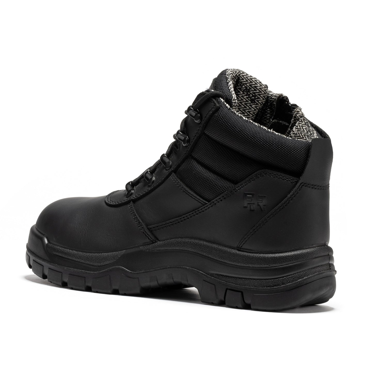 ROCKROOSTER Avalon Negra Botas de Trabajo de Cuero con Cremallera Lateral y Puntera de Composite de 6 Pulgadas CP213BK