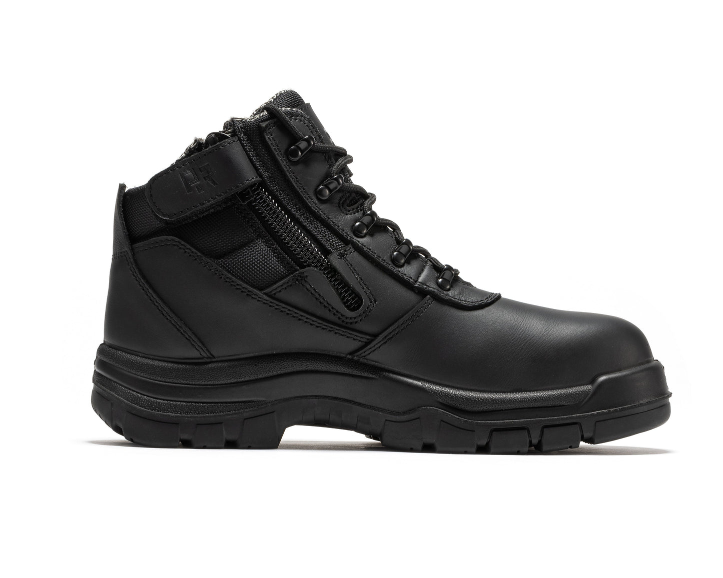 ROCKROOSTER Avalon Negra Botas de Trabajo de Cuero con Cremallera Lateral y Puntera de Composite de 6 Pulgadas CP213BK
