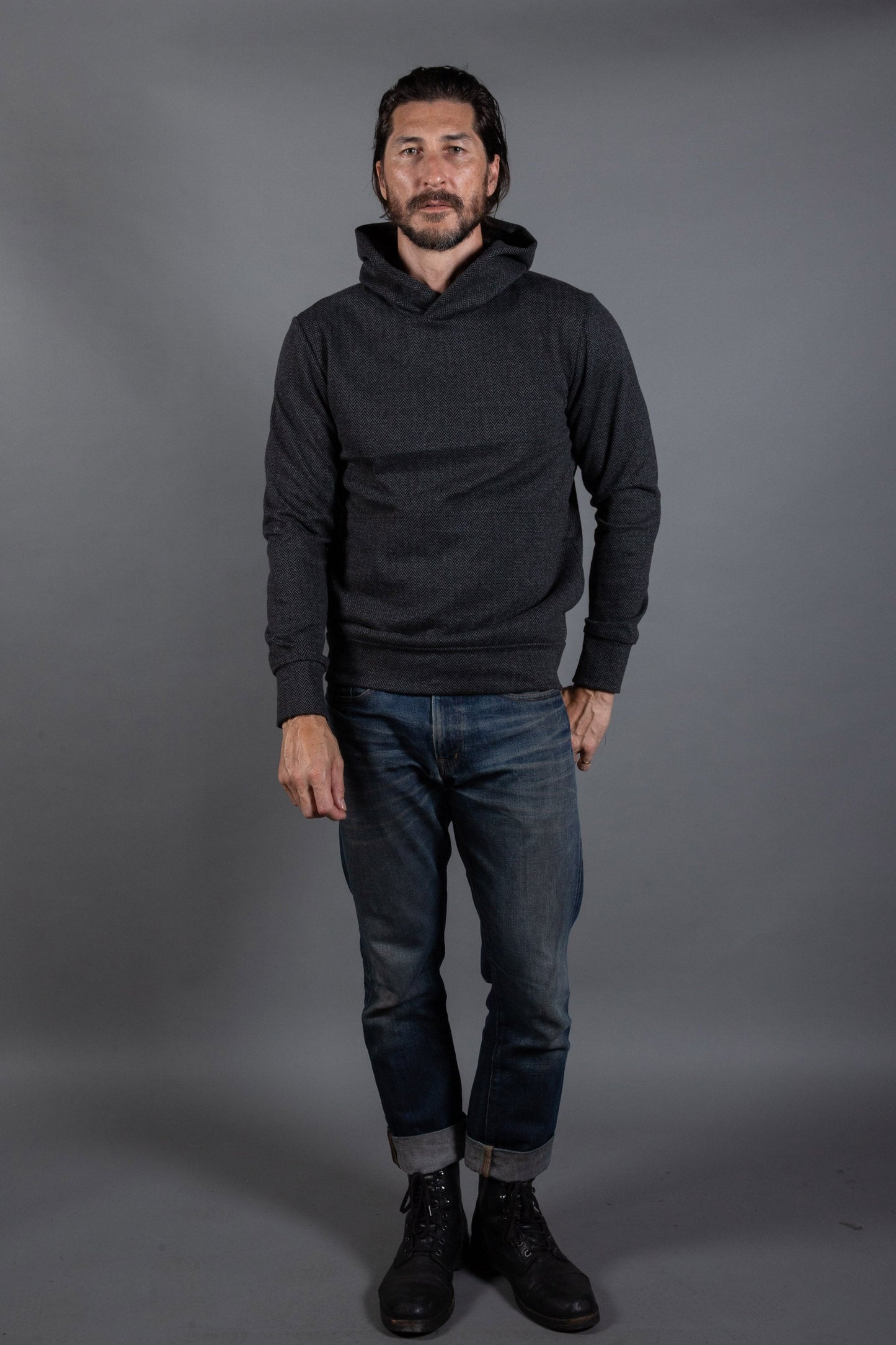 Sudadera con capucha Spencer Herringbone Kangaroo