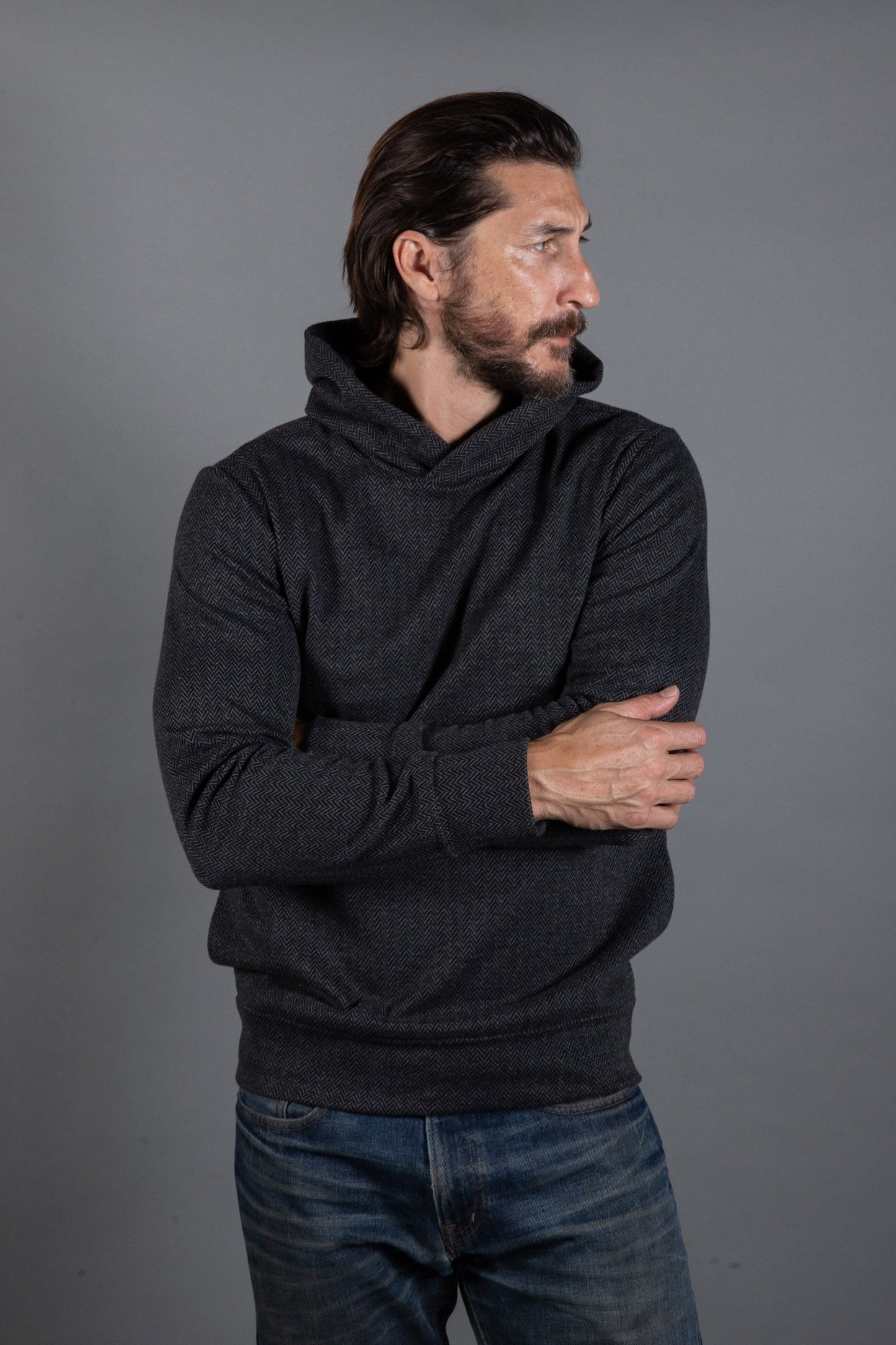 Sudadera con capucha Spencer Herringbone Kangaroo