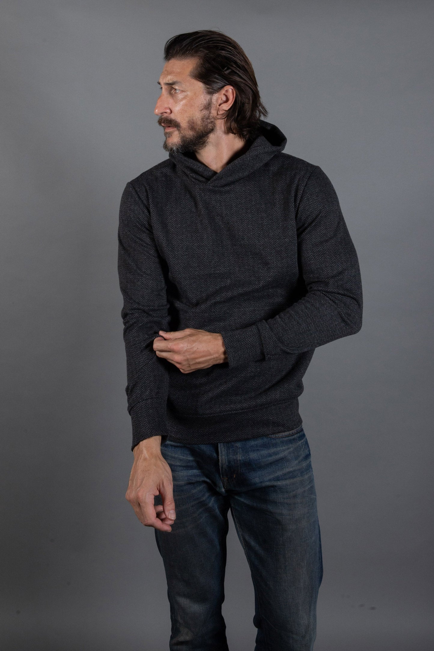 Sudadera con capucha Spencer Herringbone Kangaroo