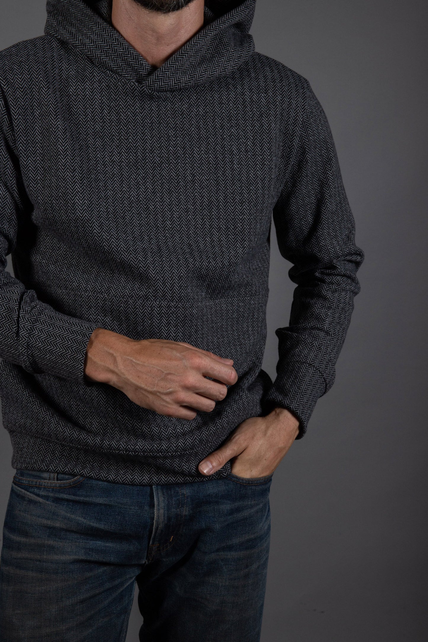Sudadera con capucha Spencer Herringbone Kangaroo