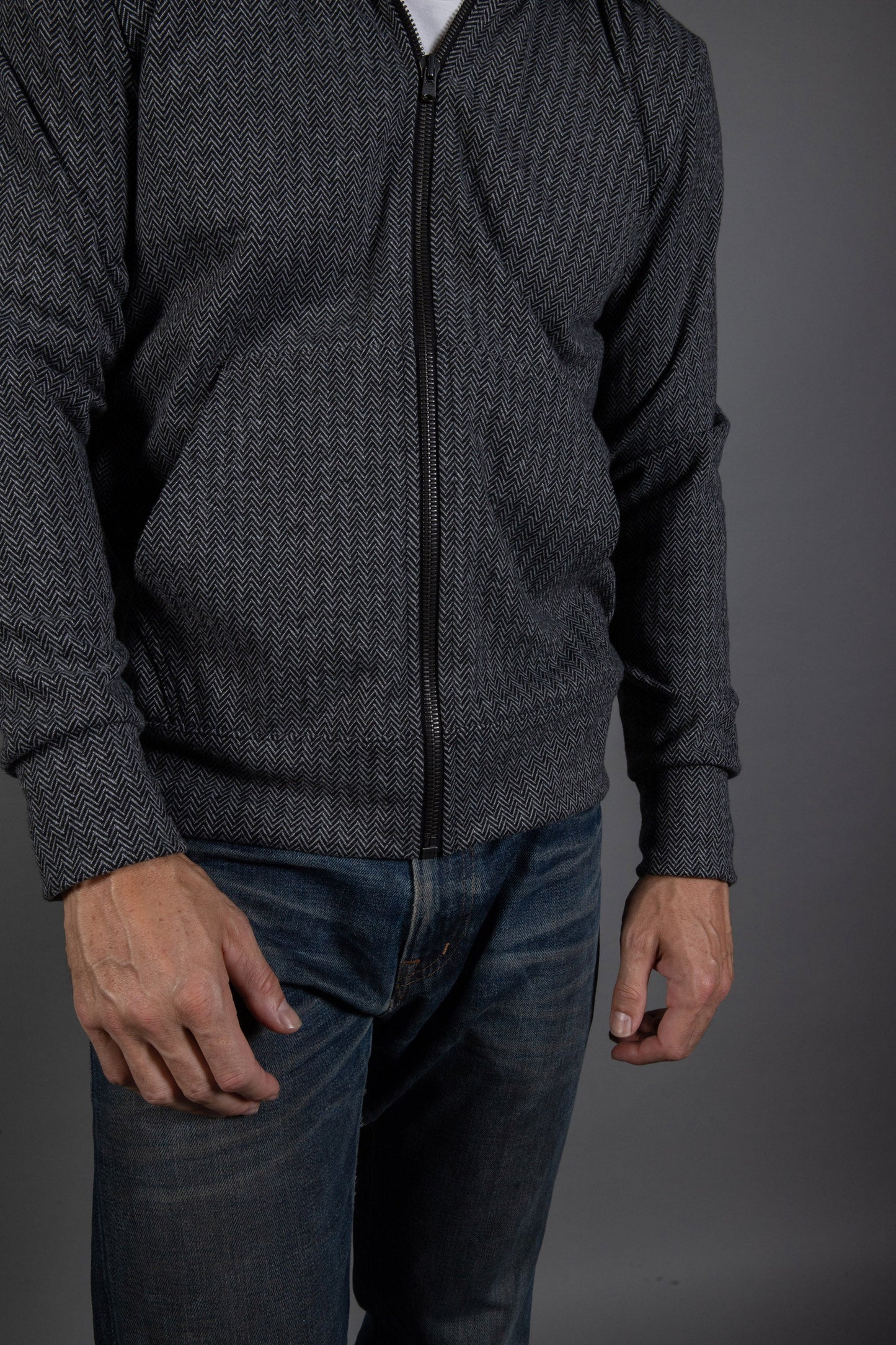 Sudadera Westin Herringbone con cremallera frontal