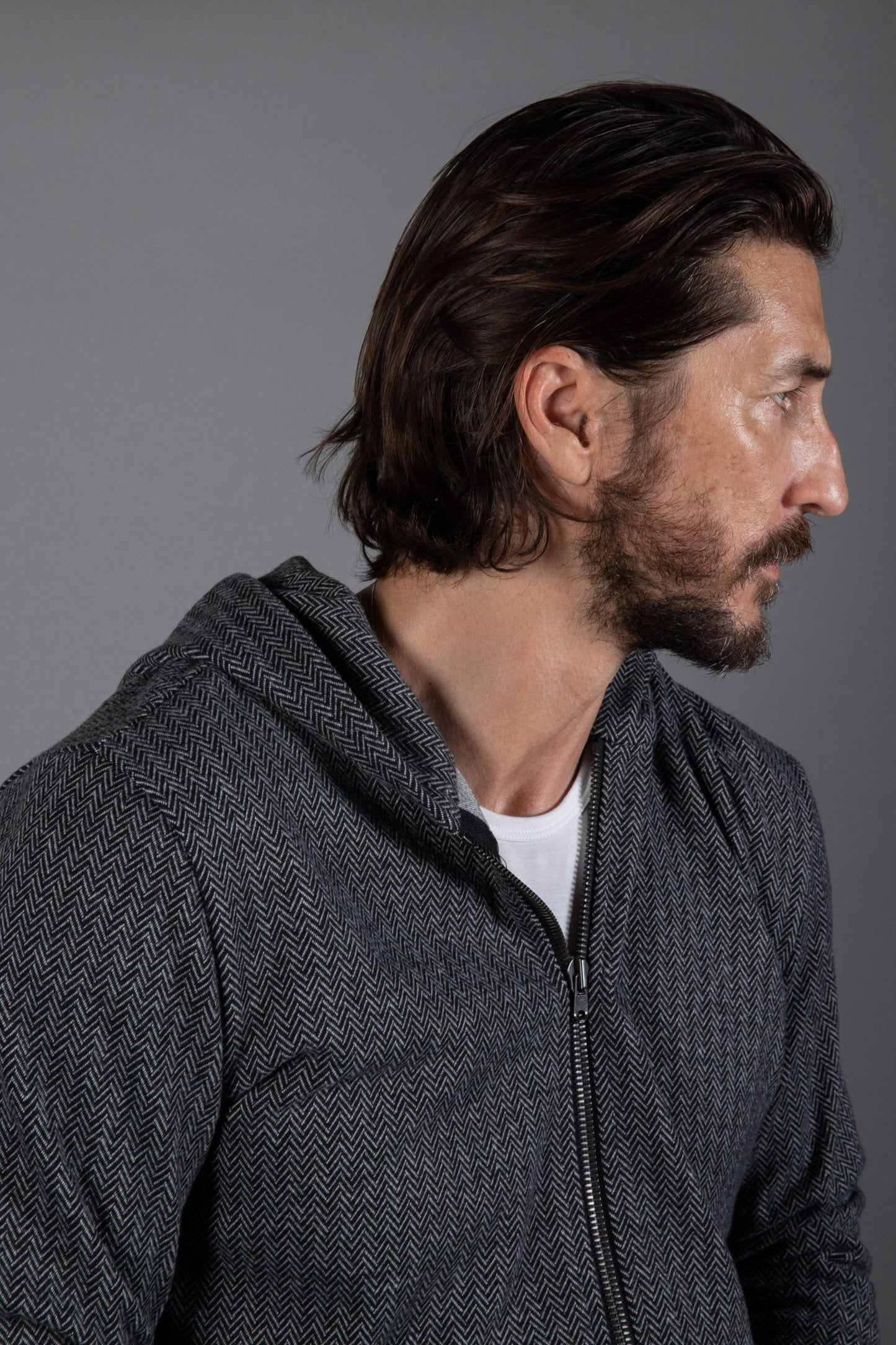Sudadera Westin Herringbone con cremallera frontal