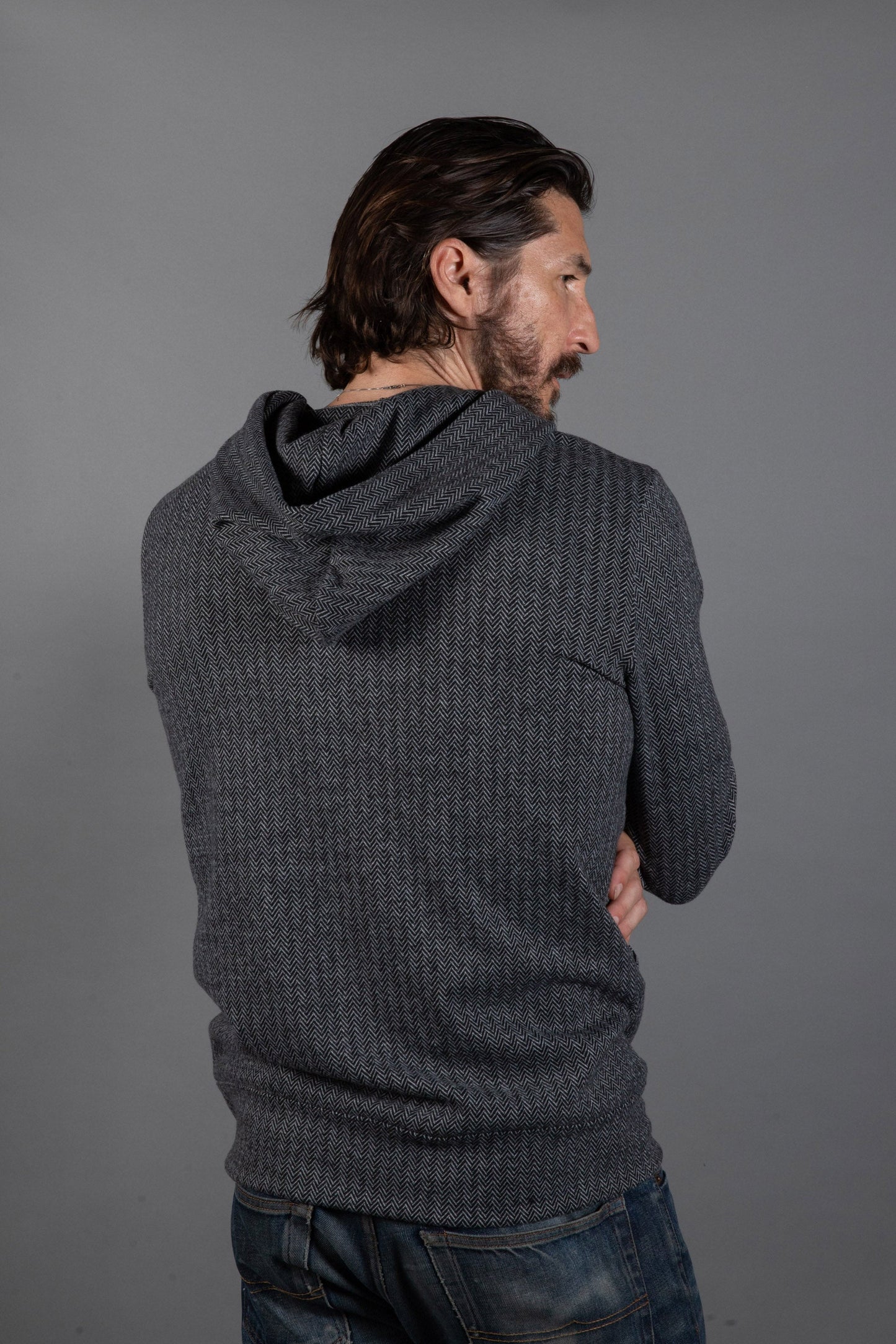 Sudadera Westin Herringbone con cremallera frontal