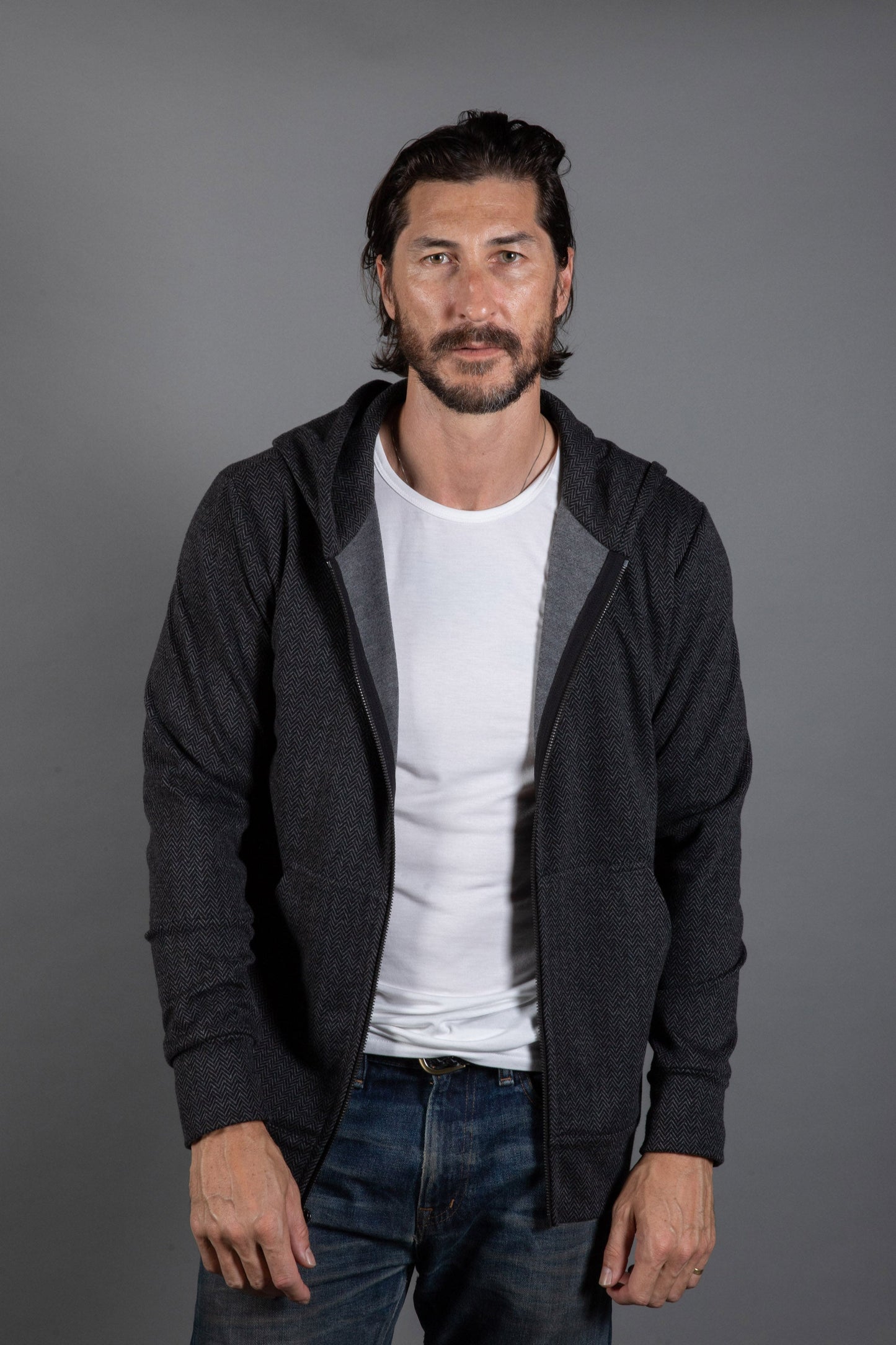 Sudadera Westin Herringbone con cremallera frontal