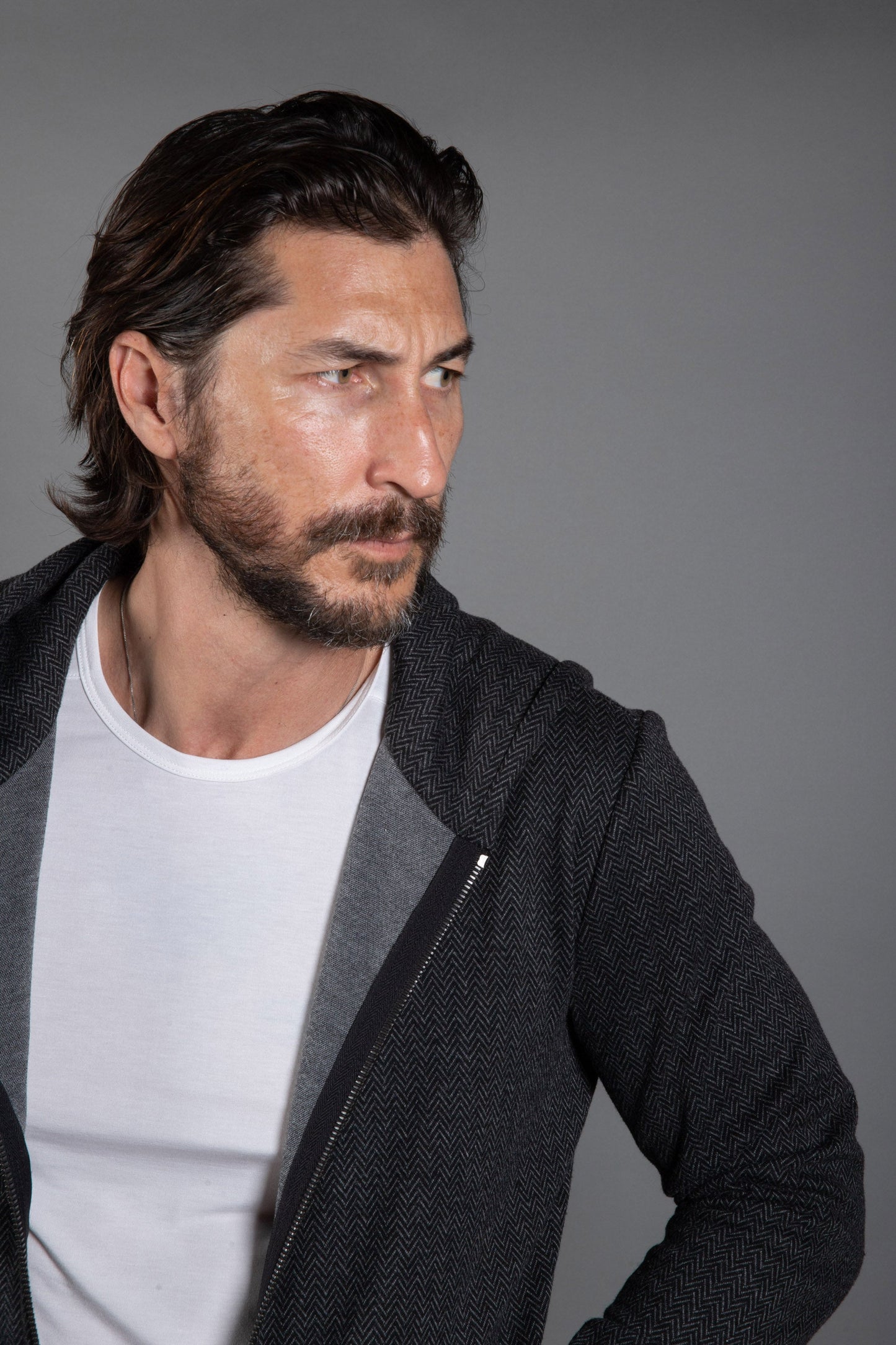 Sudadera Westin Herringbone con cremallera frontal