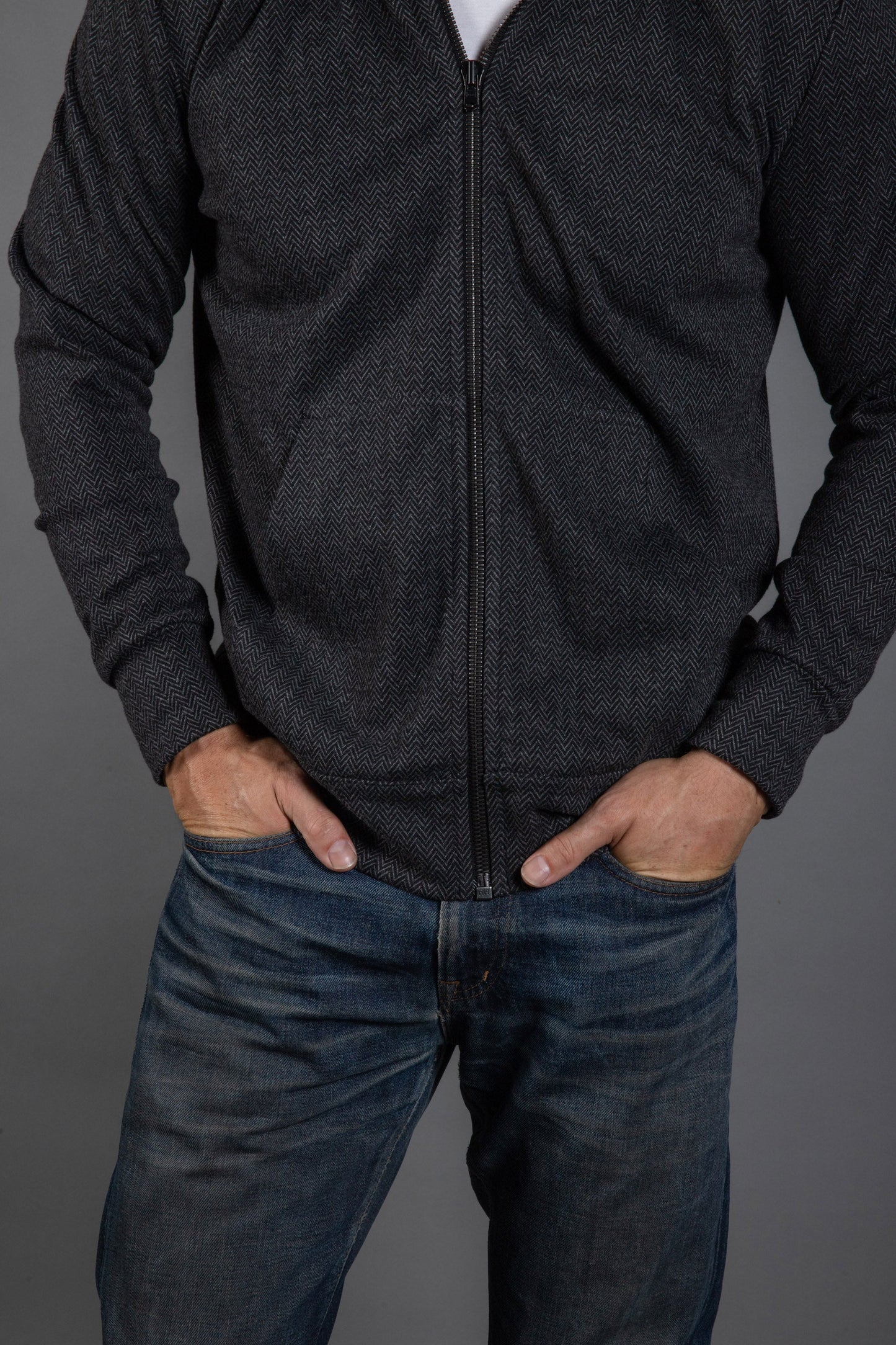 Sudadera Westin Herringbone con cremallera frontal