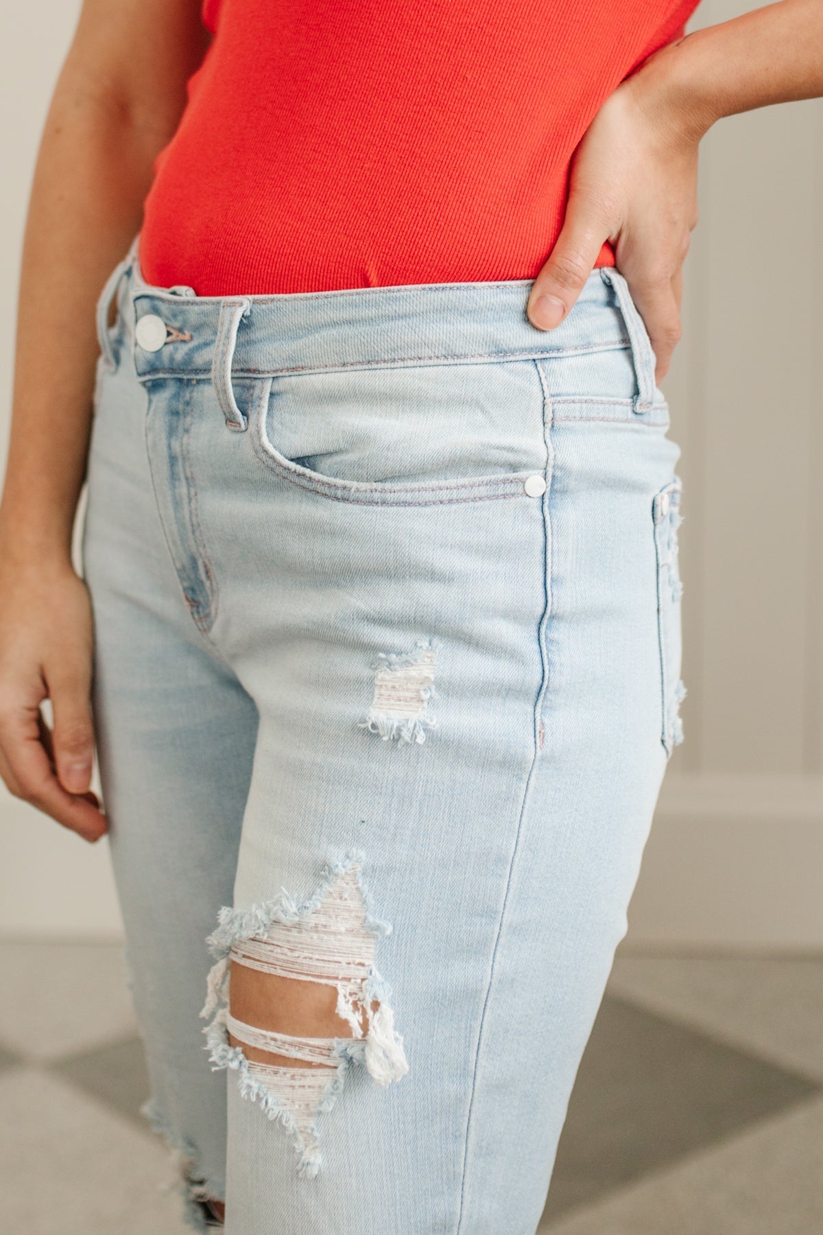 Vaqueros Superligeros Rotos Estilo Boyfriend