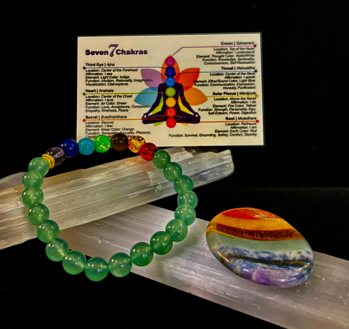 Reiki-infused Chakra & Green Aventurine Healing Bracelet