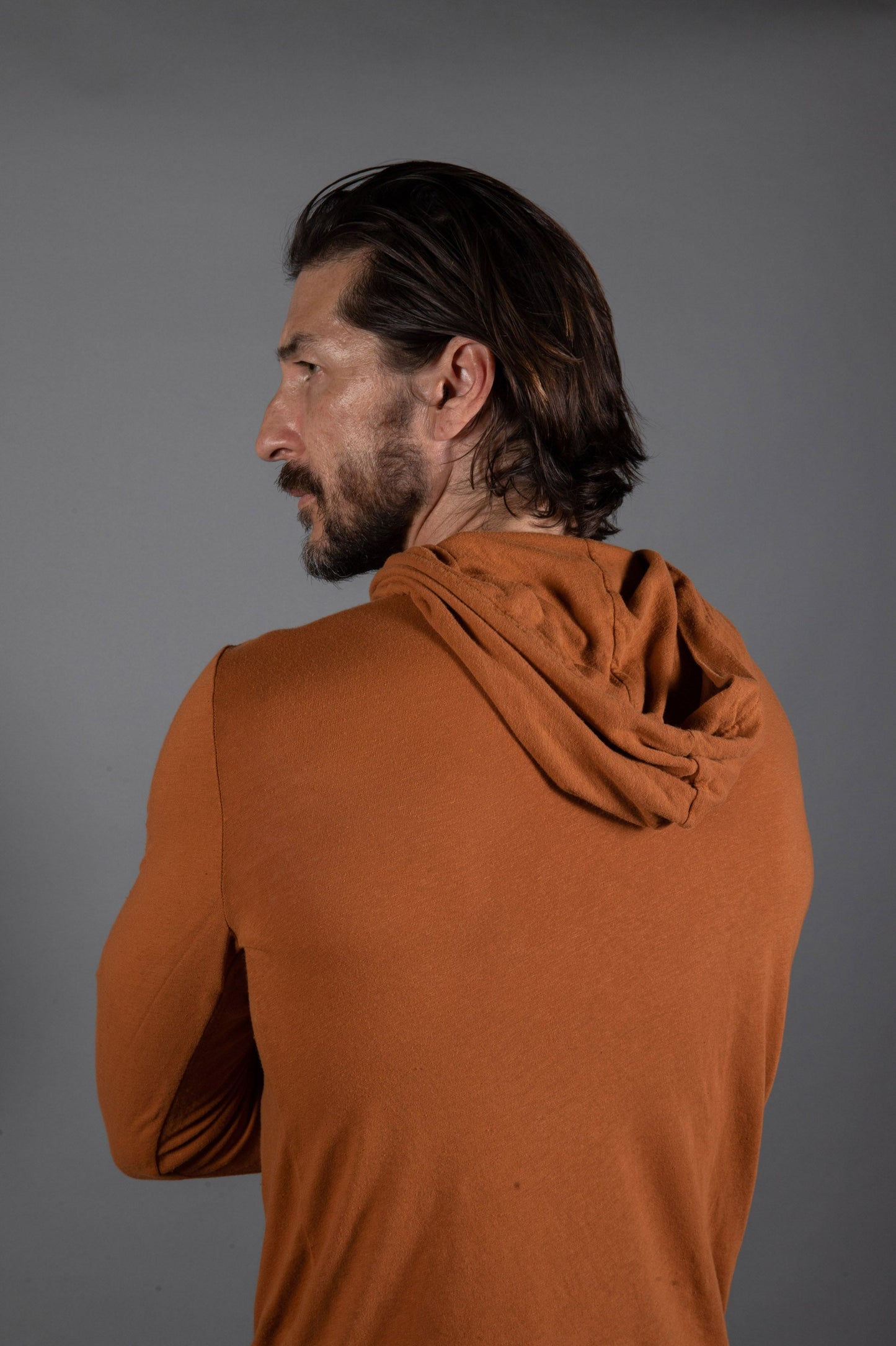 Sudadera con Capucha de Manga Larga de Lino para Hombre
