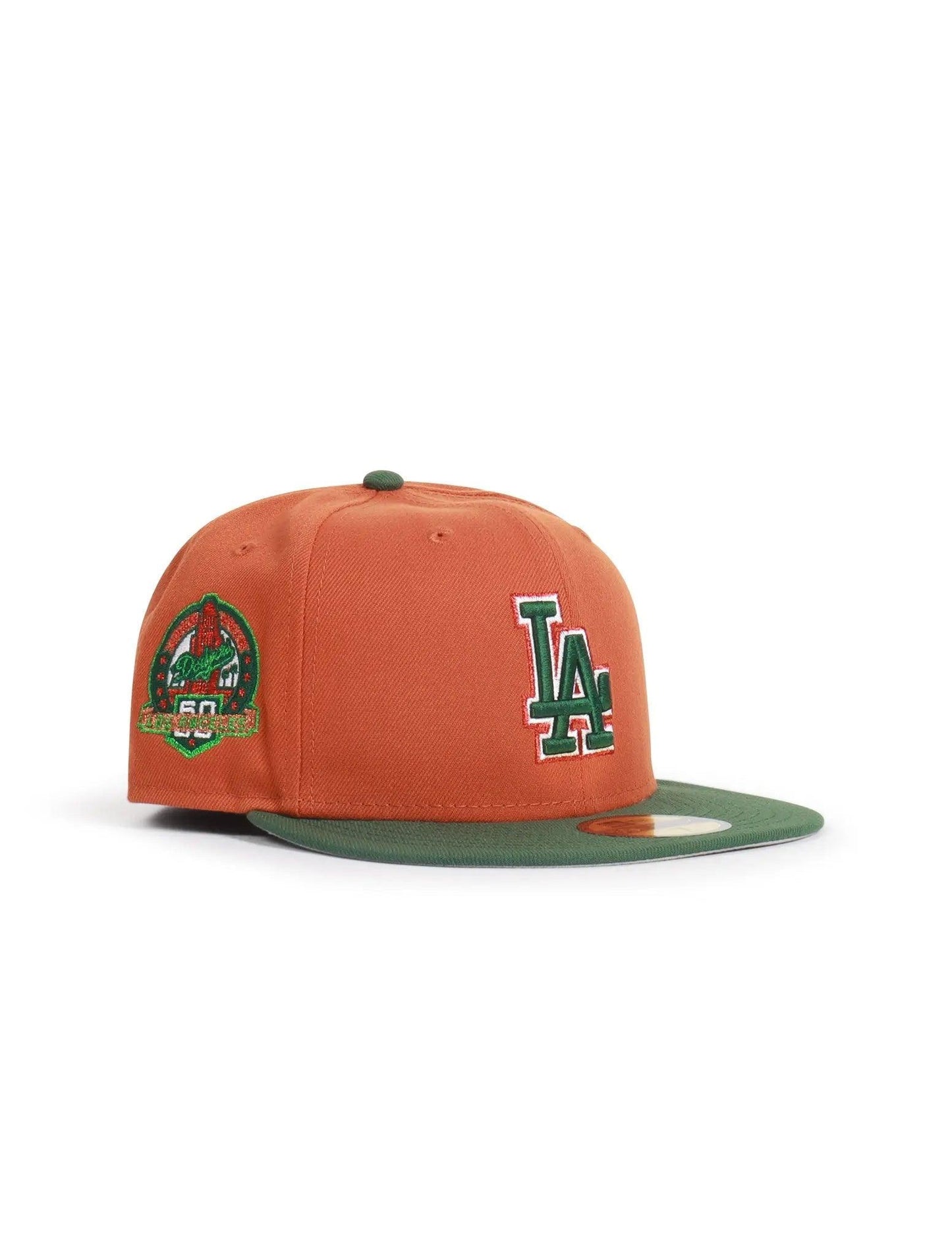 Gorra New Era 5950 Los Angeles Dodgers 60 Aniversario - Naranja/Verde
