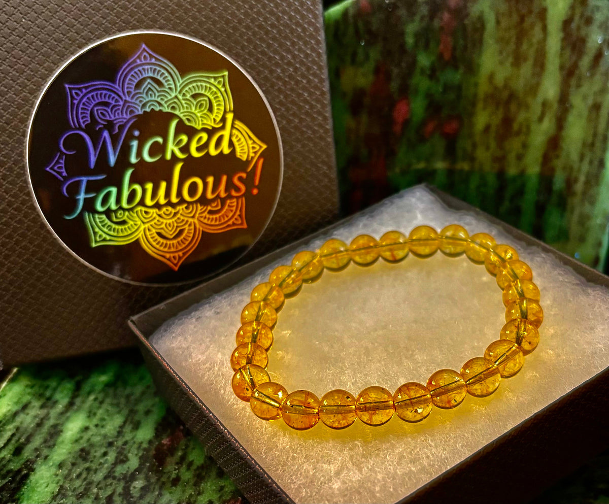 Pulsera Redonda de Citrino con Cuentas – Manifiesta Alegría, Luz y Abundancia