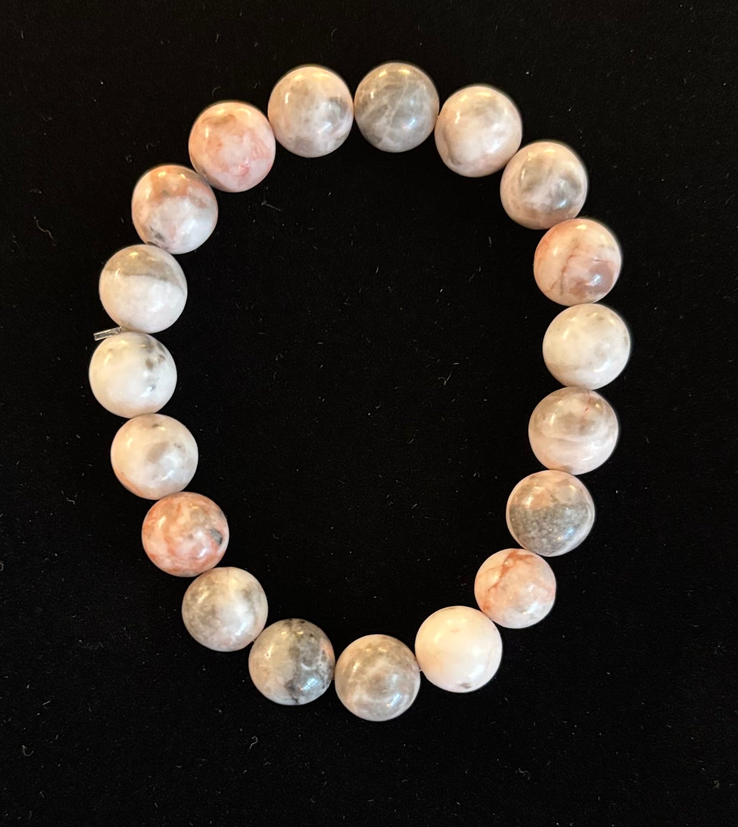 Pulsera de Cuencas Jaspe Cebra Rosa "Vibras Playeras" – Piedra Natural para la Calma, Confianza y Felicidad