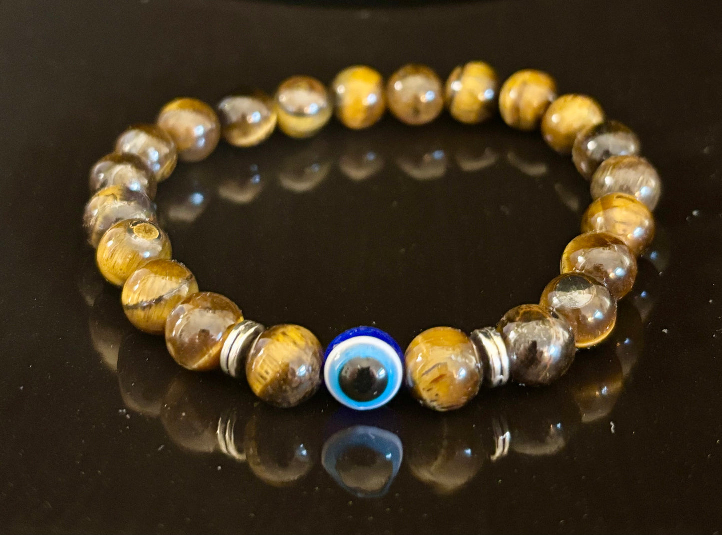 Pulseras de Cuentas Estilo Ojo Turco – Protección Hecha a Mano con Piedras Naturales