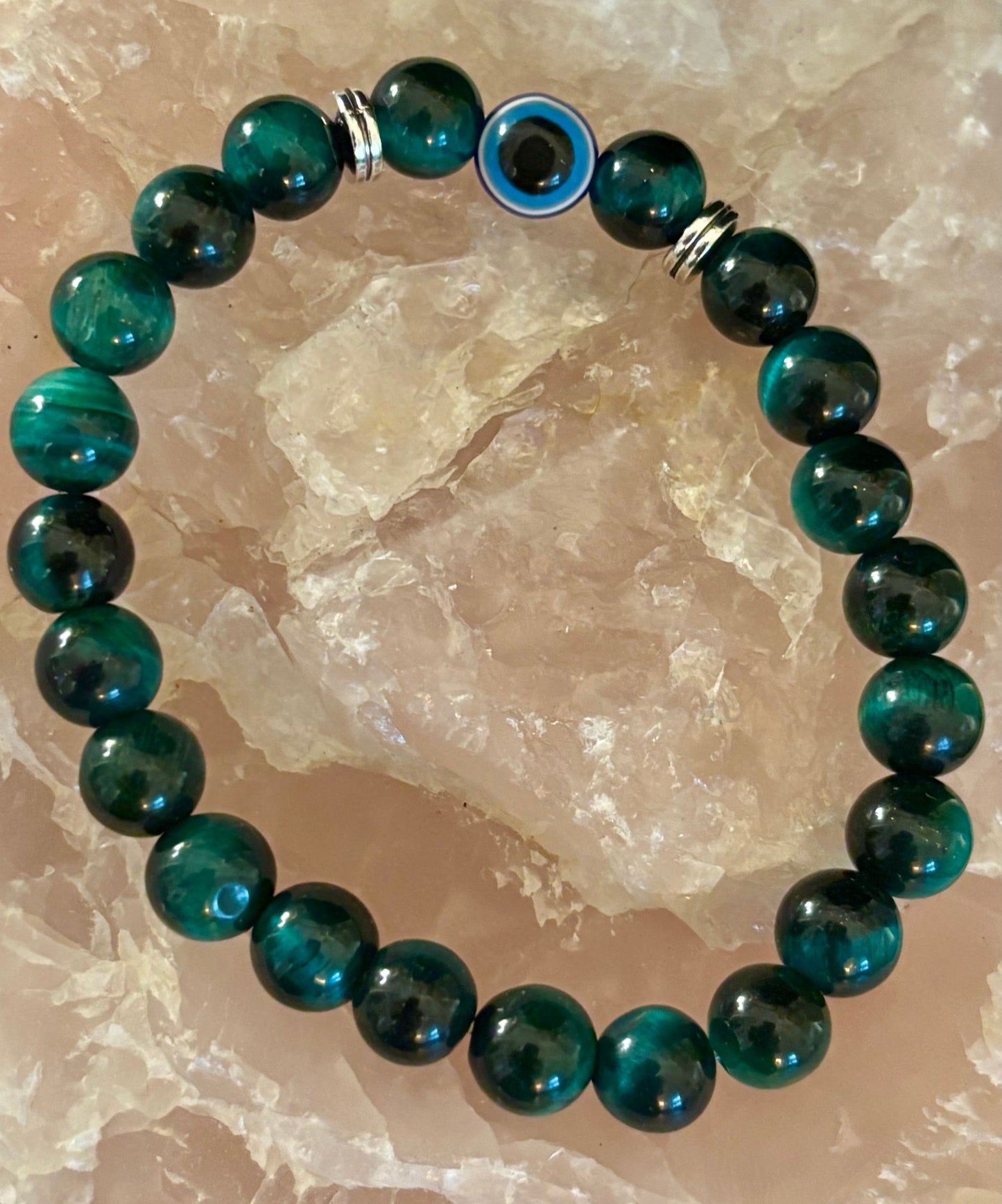 Pulseras de Cuentas Estilo Ojo Turco – Protección Hecha a Mano con Piedras Naturales