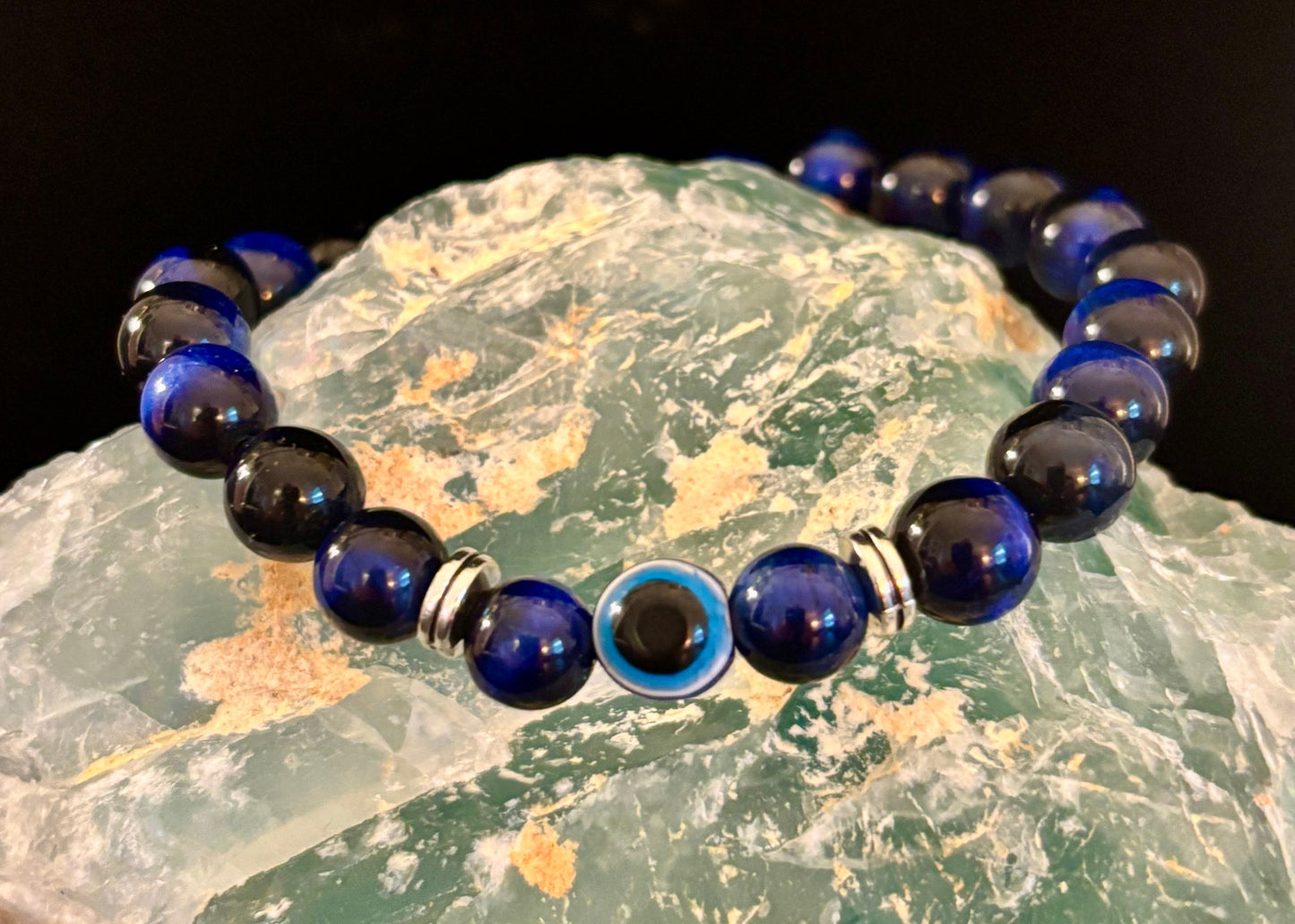 Pulseras de Cuentas Estilo Ojo Turco – Protección Hecha a Mano con Piedras Naturales