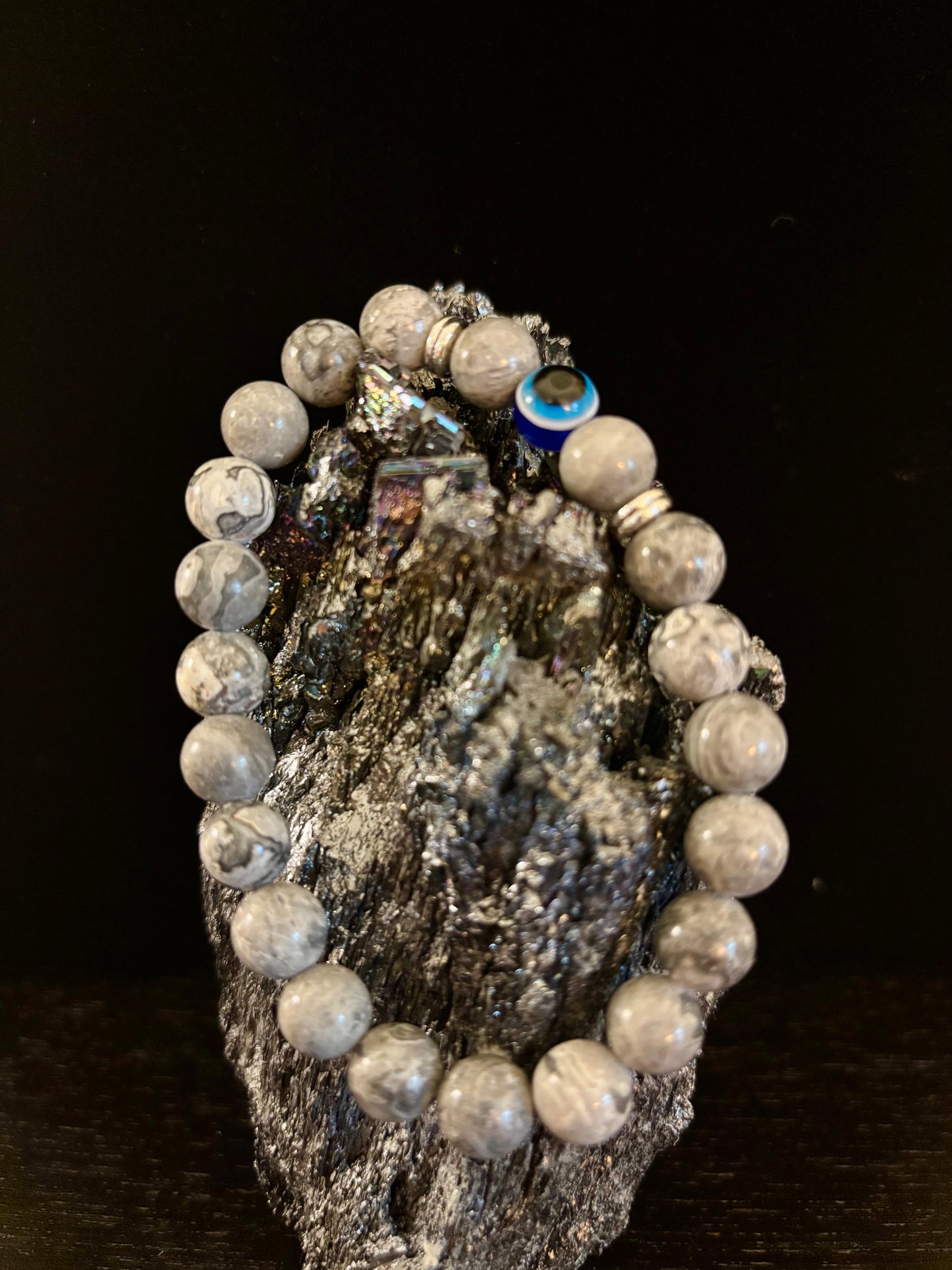 Pulseras de Cuentas Estilo Ojo Turco – Protección Hecha a Mano con Piedras Naturales