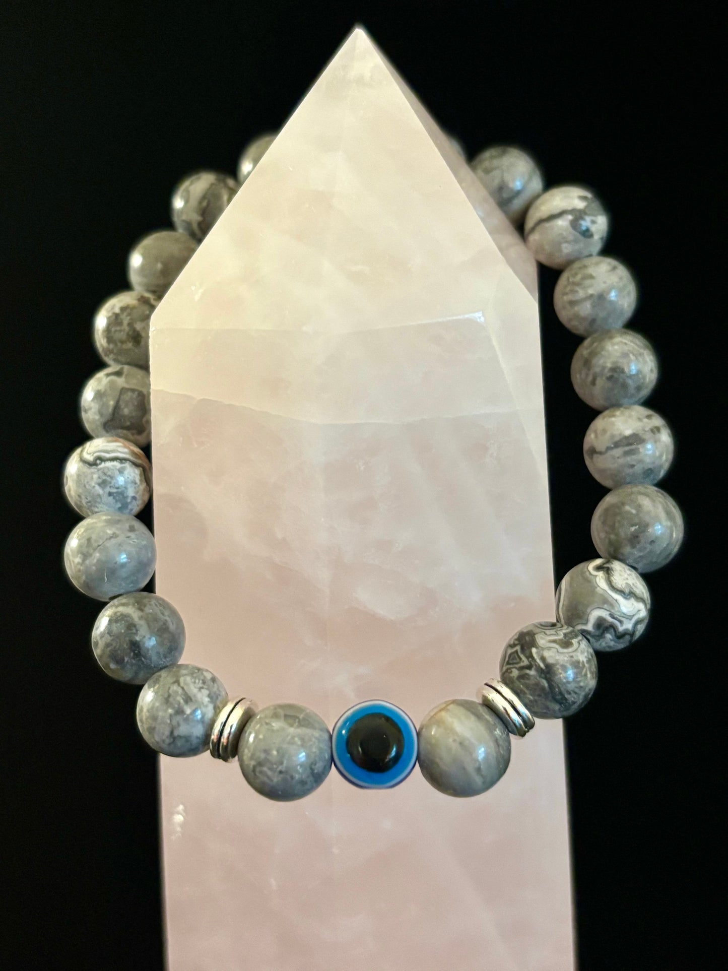 Pulseras de Cuentas Estilo Ojo Turco – Protección Hecha a Mano con Piedras Naturales
