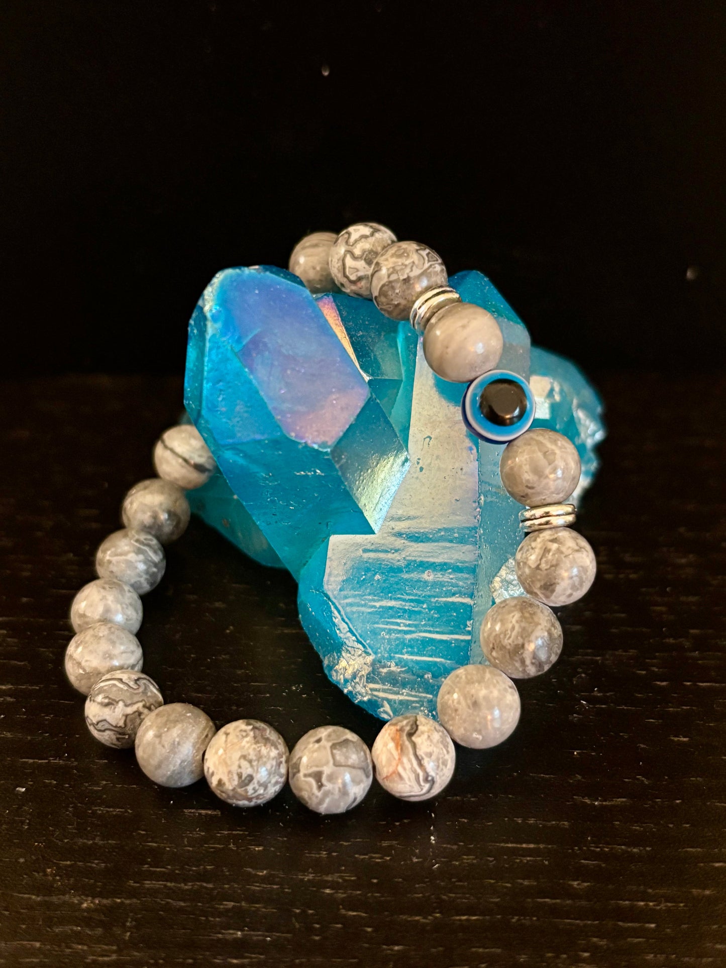 Pulseras de Cuentas Estilo Ojo Turco – Protección Hecha a Mano con Piedras Naturales