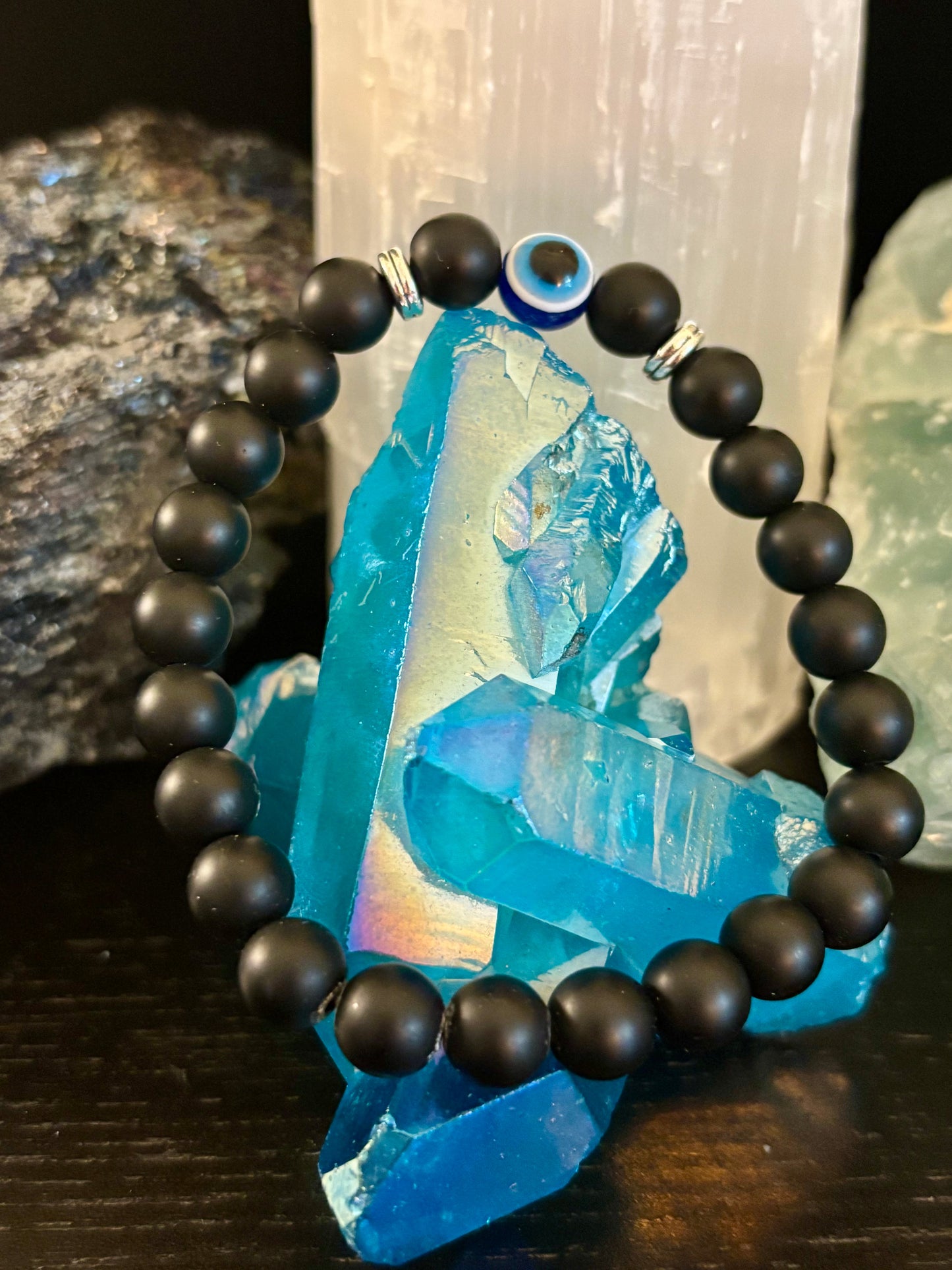 Pulseras de Cuentas Estilo Ojo Turco – Protección Hecha a Mano con Piedras Naturales