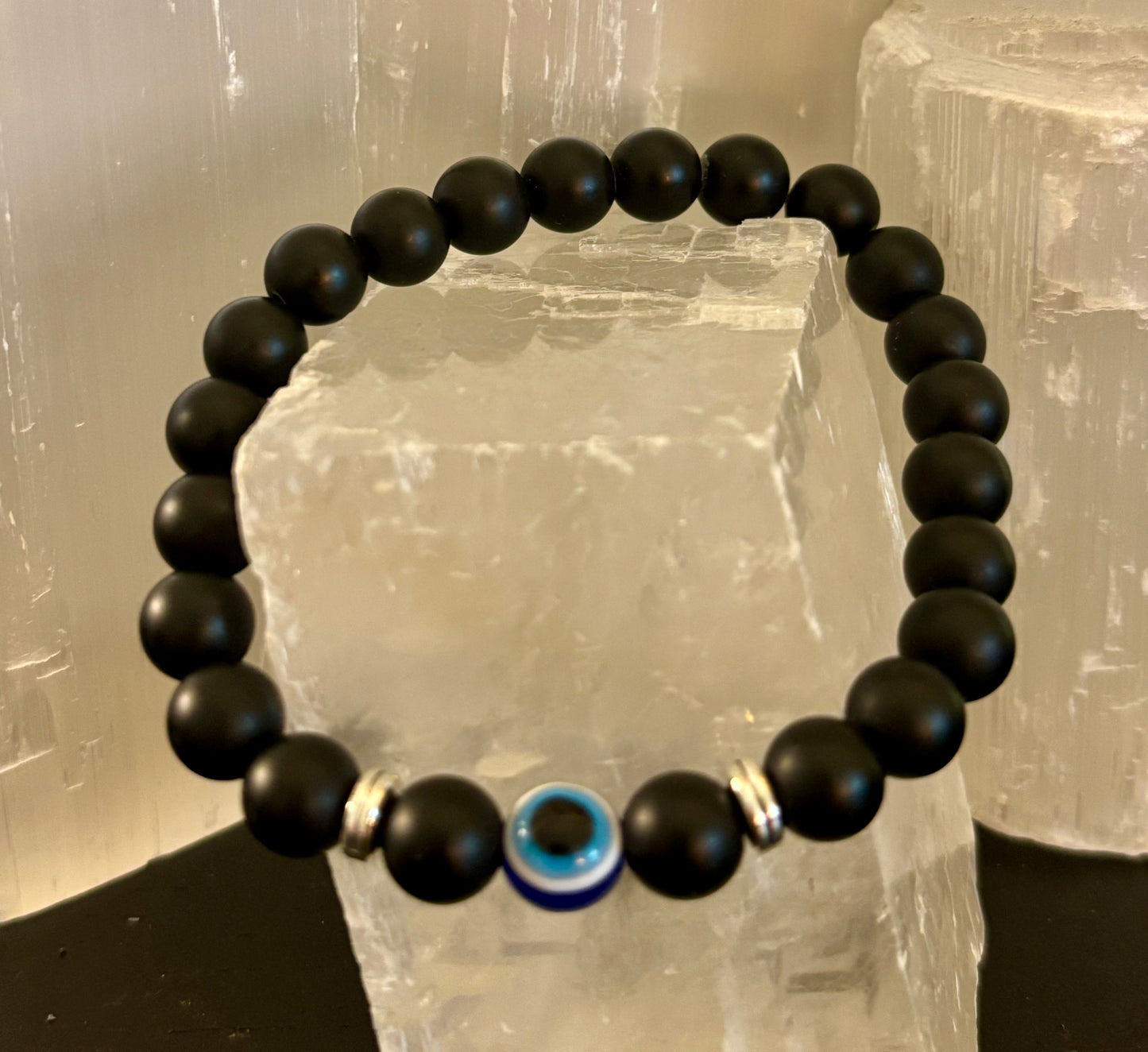 Pulseras de Cuentas Estilo Ojo Turco – Protección Hecha a Mano con Piedras Naturales