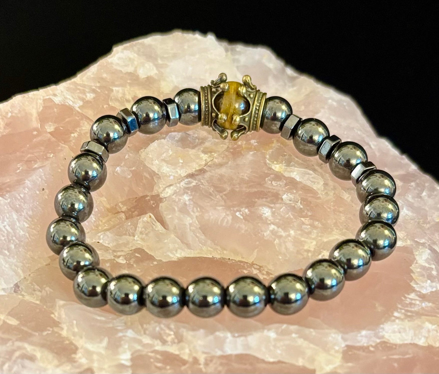 Pulsera Energética Protectora Coronada – Cuentas de Piedra Natural de 8 mm (Múltiples Colores Disponibles)
