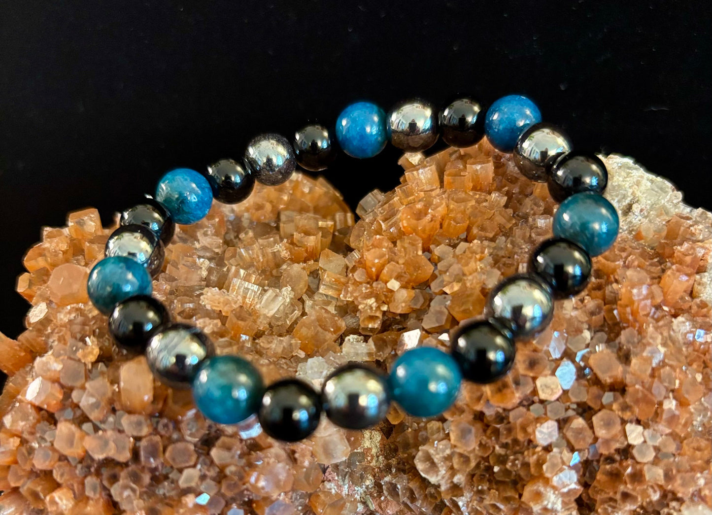 Pulsera de triple protección - Ojo de tigre azul, Obsidiana negra, Hematita