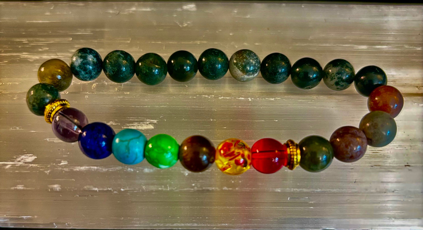 Pulsera curativa Chakra y ónix de la India con infusión de Reiki – Energía de conexión a tierra y equilibrio espiritual