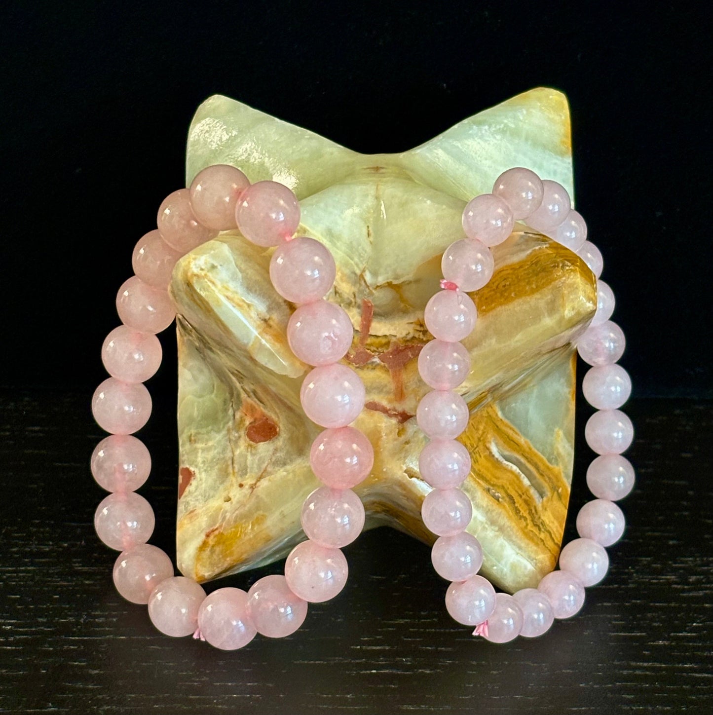 Pulsera de Cuarzo Rosa 8mm, 10mm y 12mm – Joyería con Reiki para Amor, Sanación y Autoestima (Varias Tallas de Muñeca)